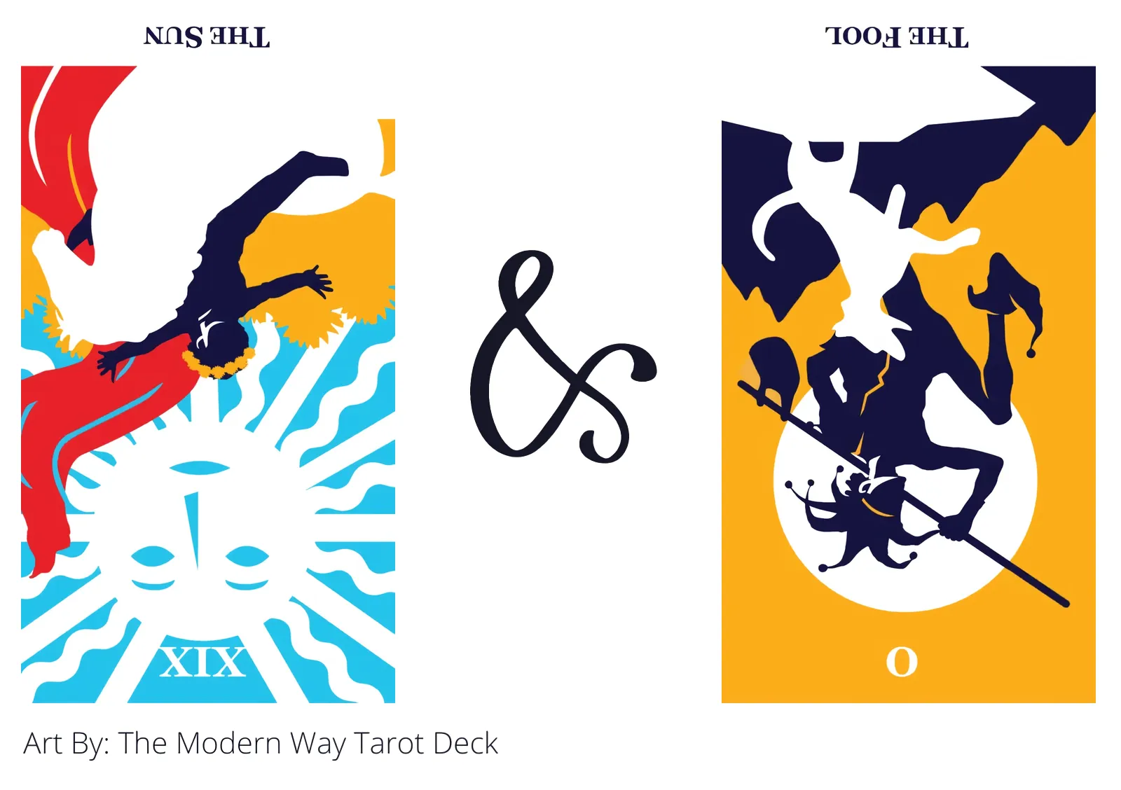 the sun reversed and the fool reversed tarot cards together