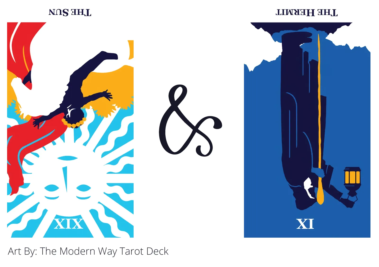 the sun reversed and the hermit reversed tarot cards together