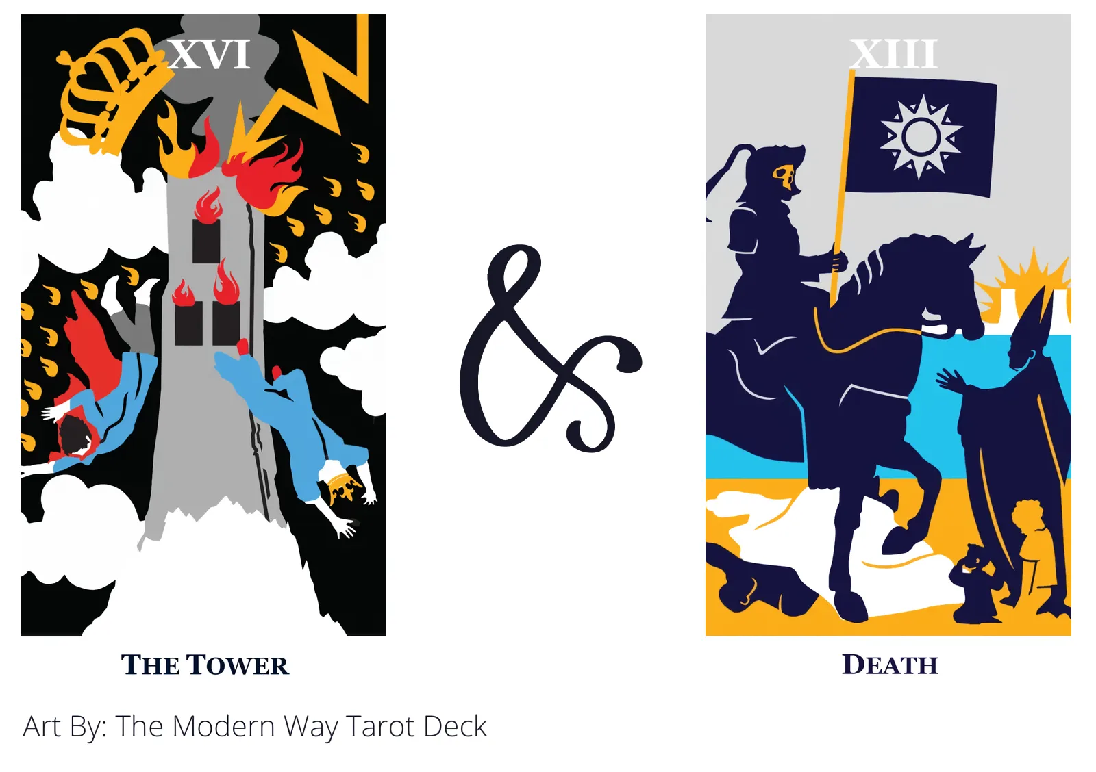 the tower and death tarot cards together