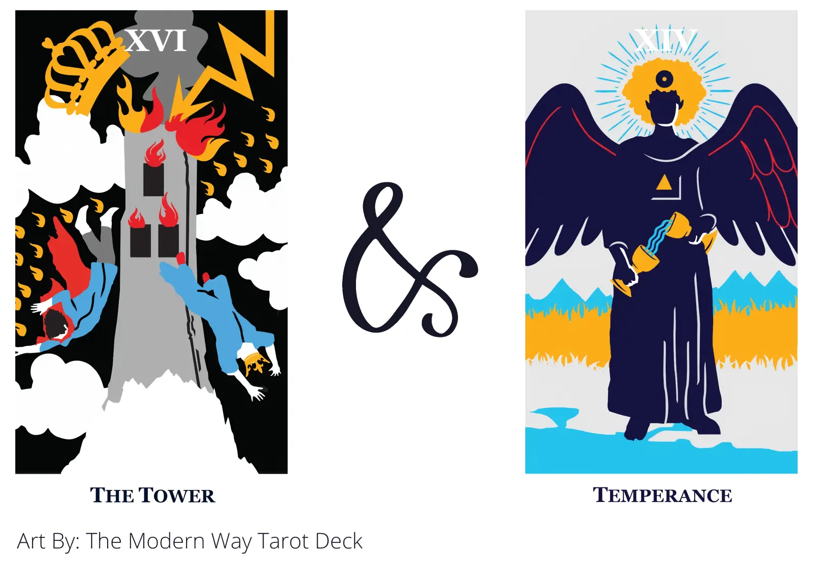 the tower and temperance tarot cards together