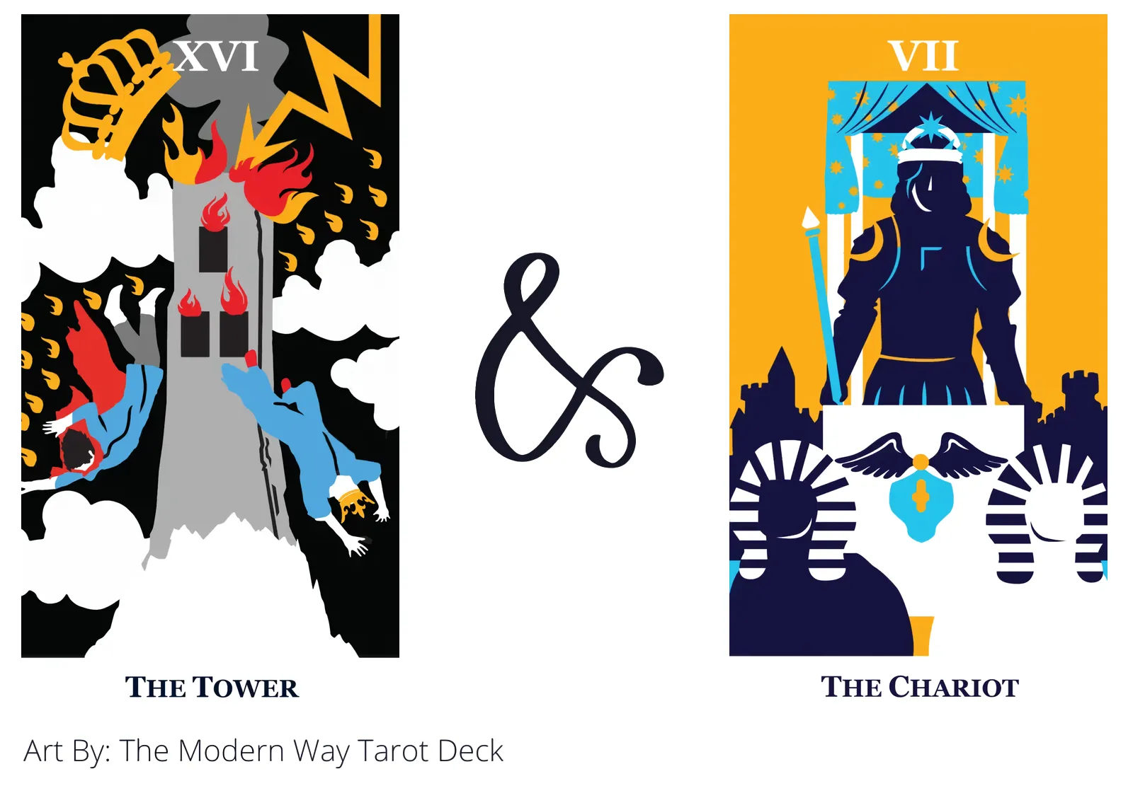 the tower and the chariot tarot cards together