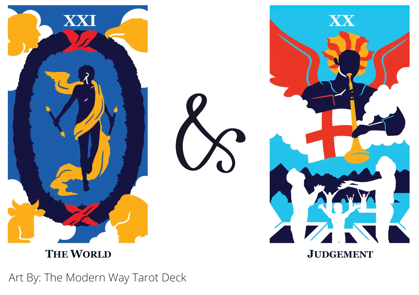 the world and judgement tarot cards together