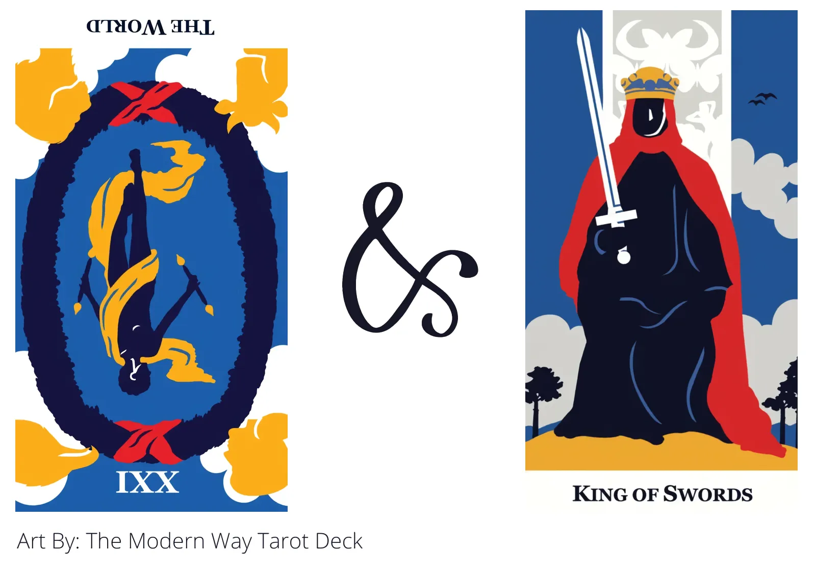 the world reversed and king of swords tarot cards together