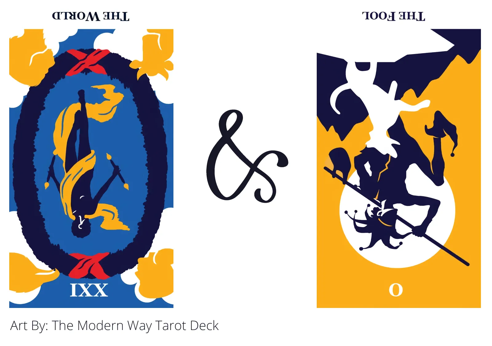 the world reversed and the fool reversed tarot cards together