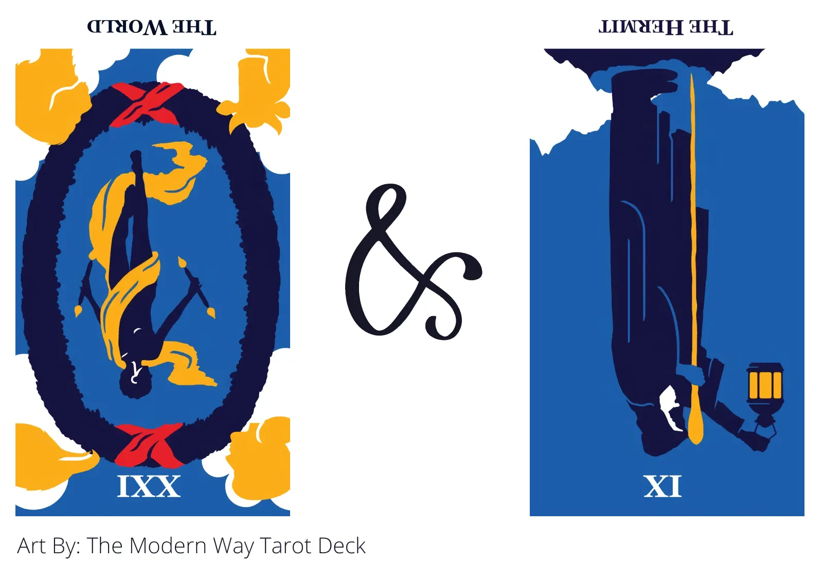 the world reversed and the hermit reversed tarot cards together