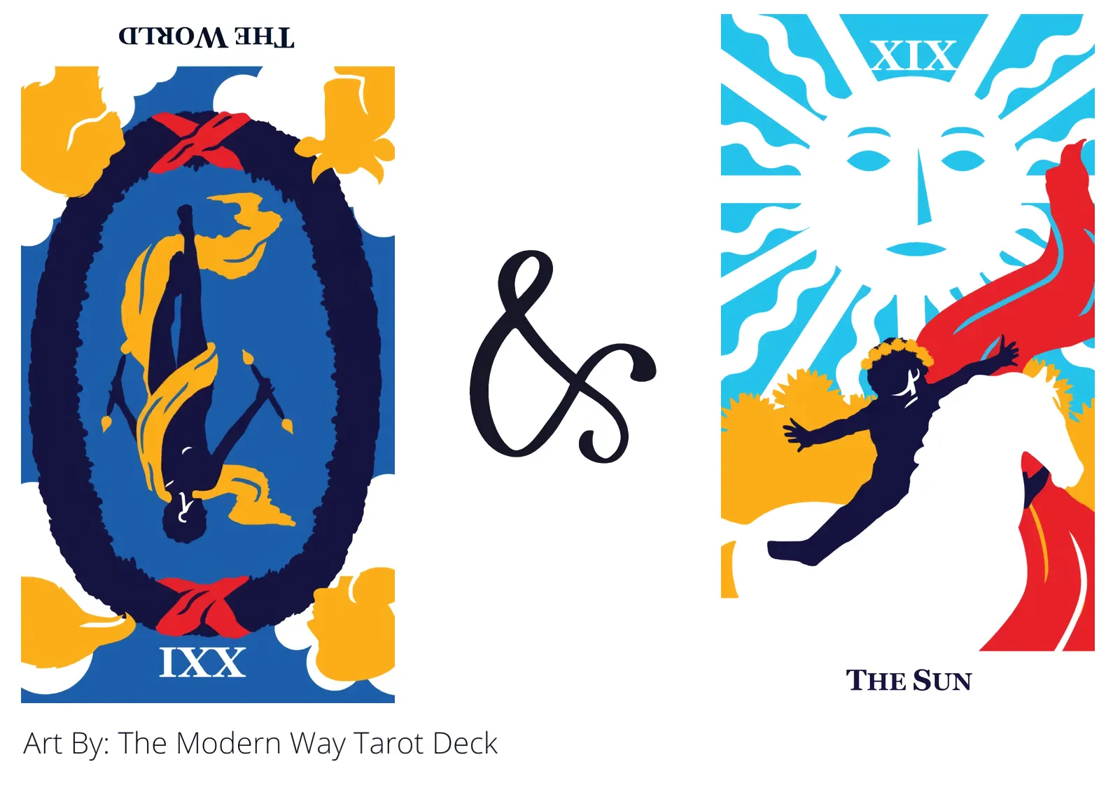 the world reversed and the sun tarot cards together