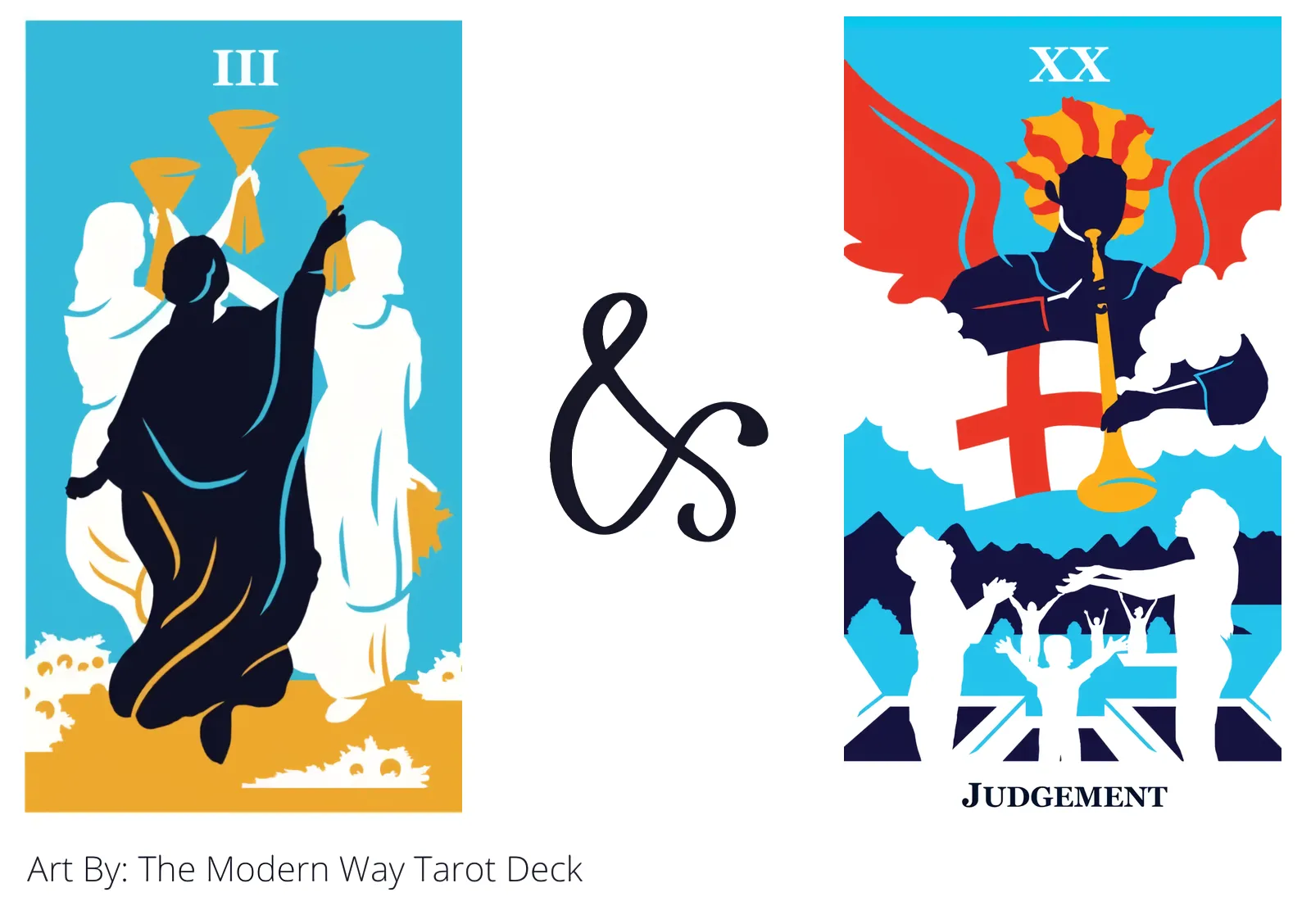 three of cups and judgement tarot cards together