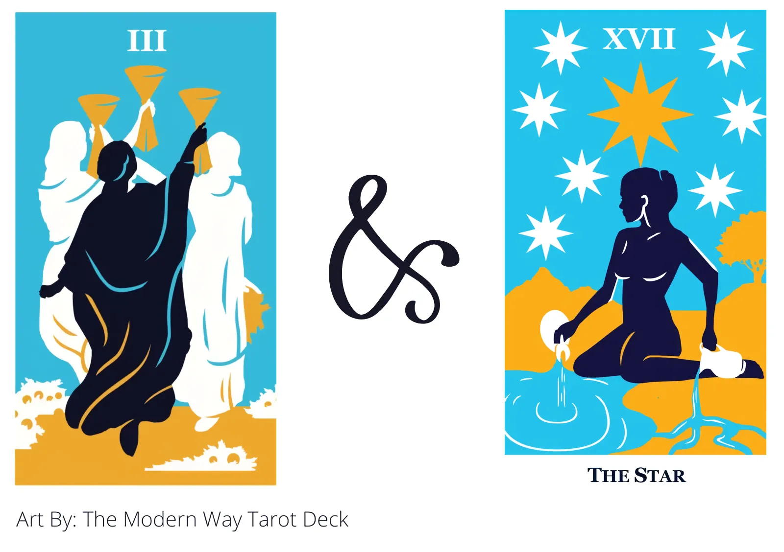 three of cups and the star tarot cards together