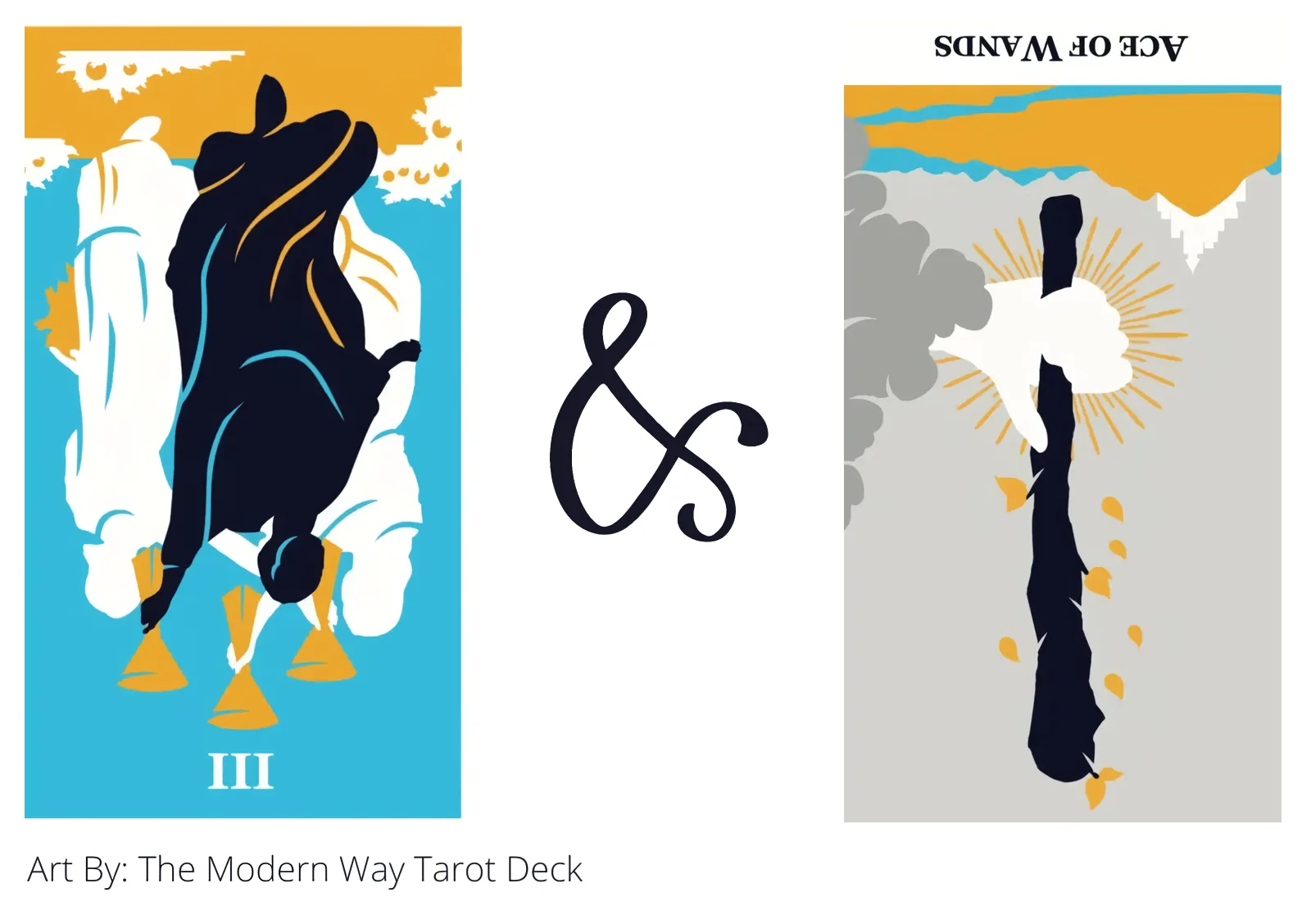 three of cups reversed and ace of wands reversed tarot cards together