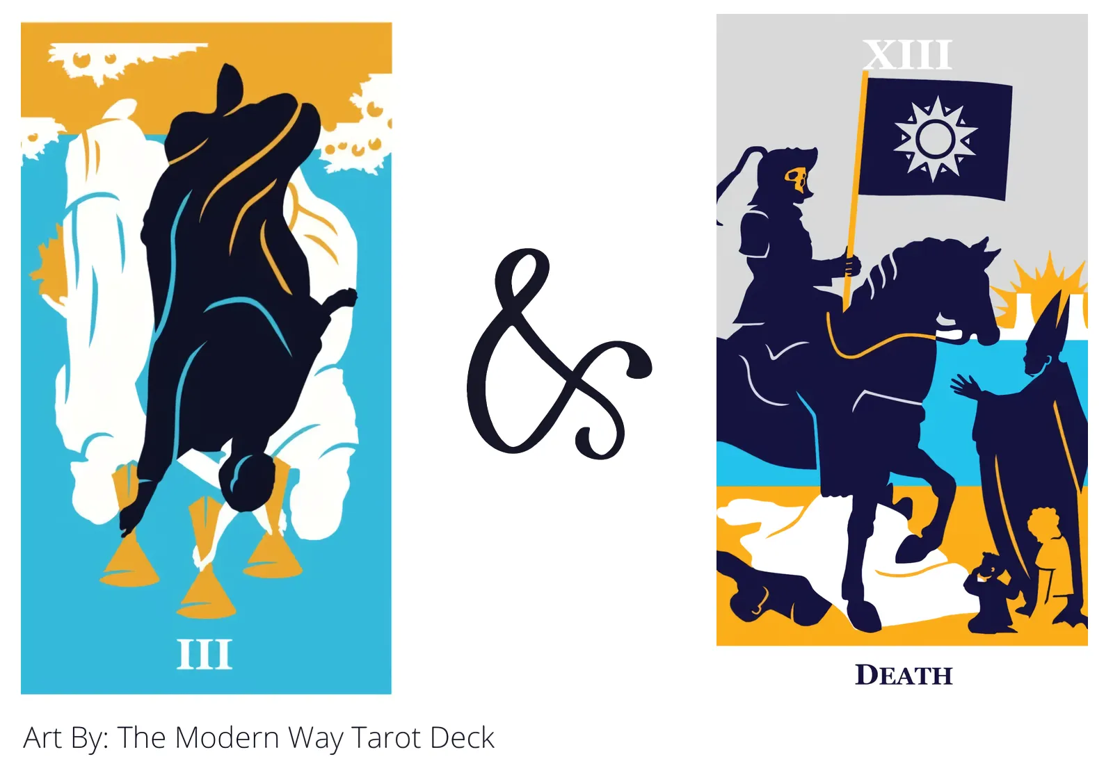 three of cups reversed and death tarot cards together