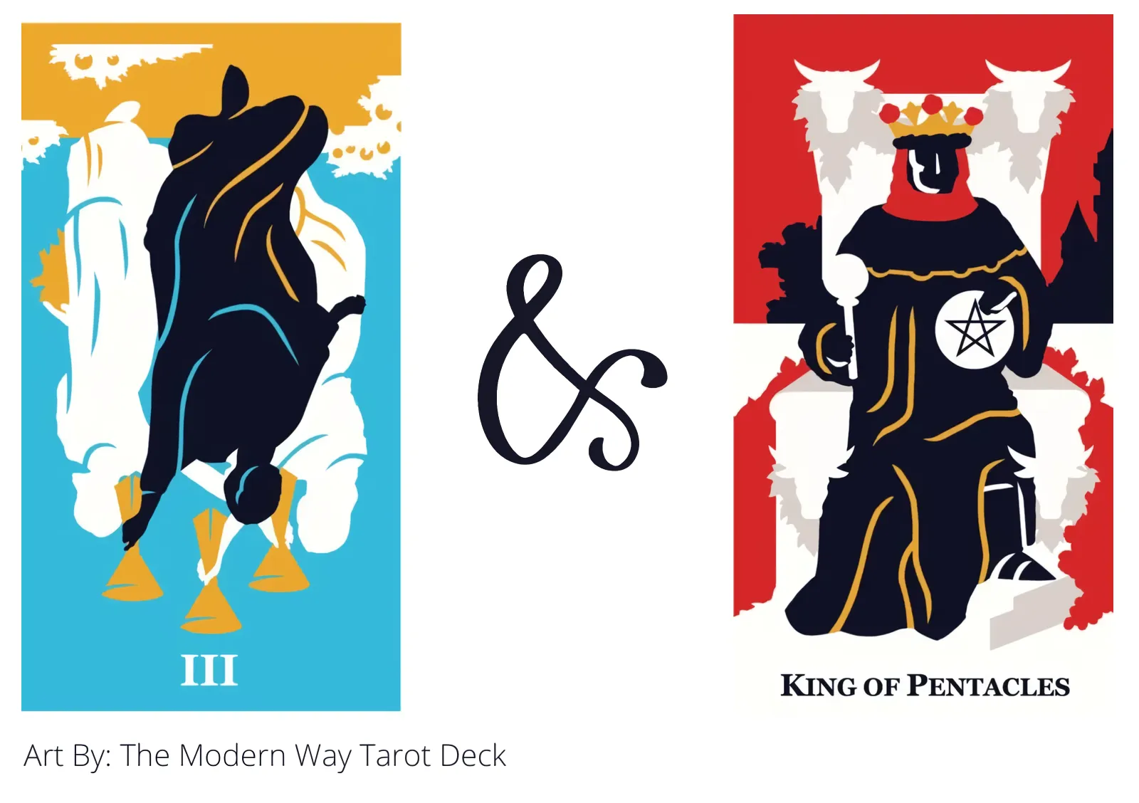 three of cups reversed and king of pentacles tarot cards together