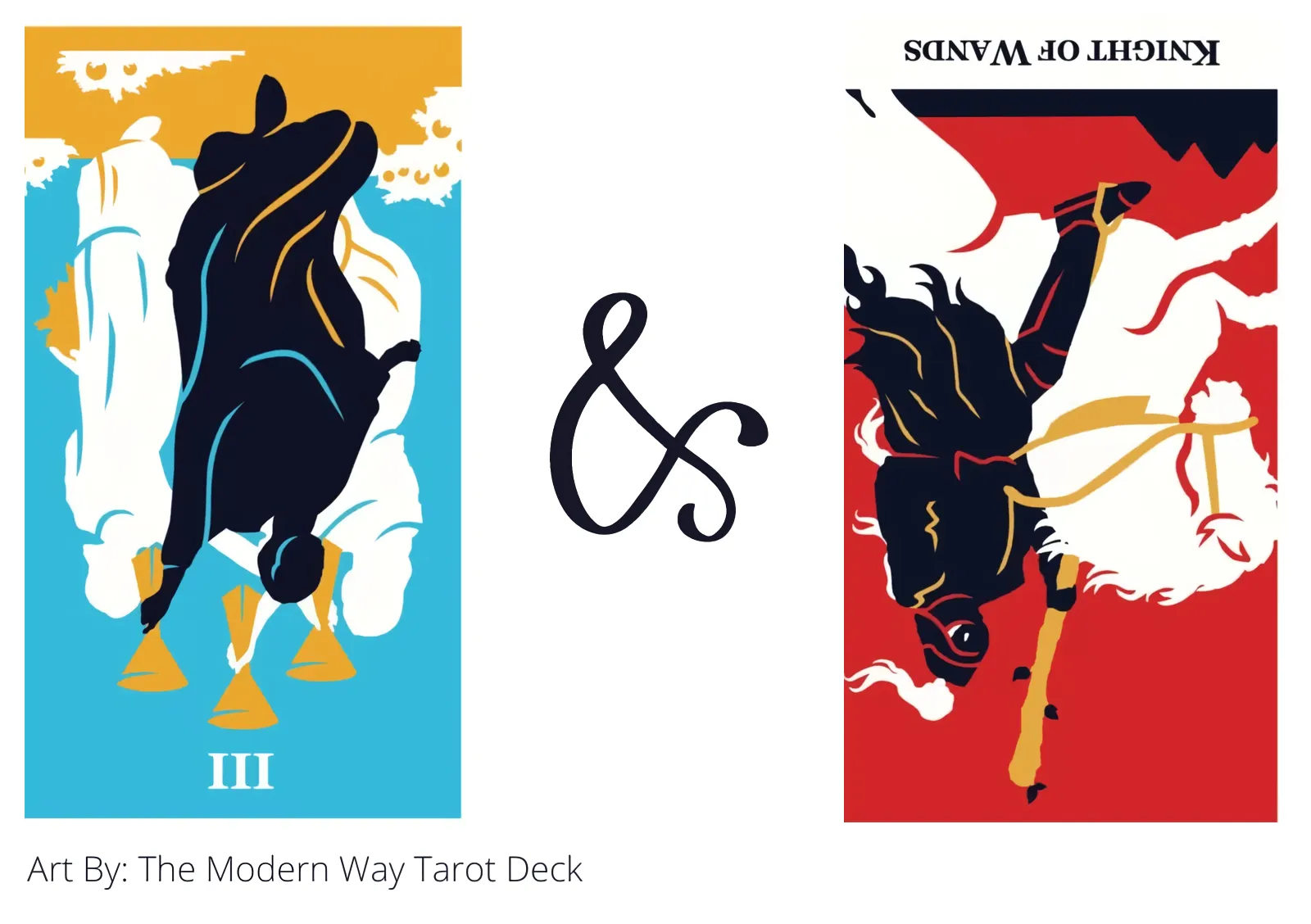 three of cups reversed and knight of wands reversed tarot cards together