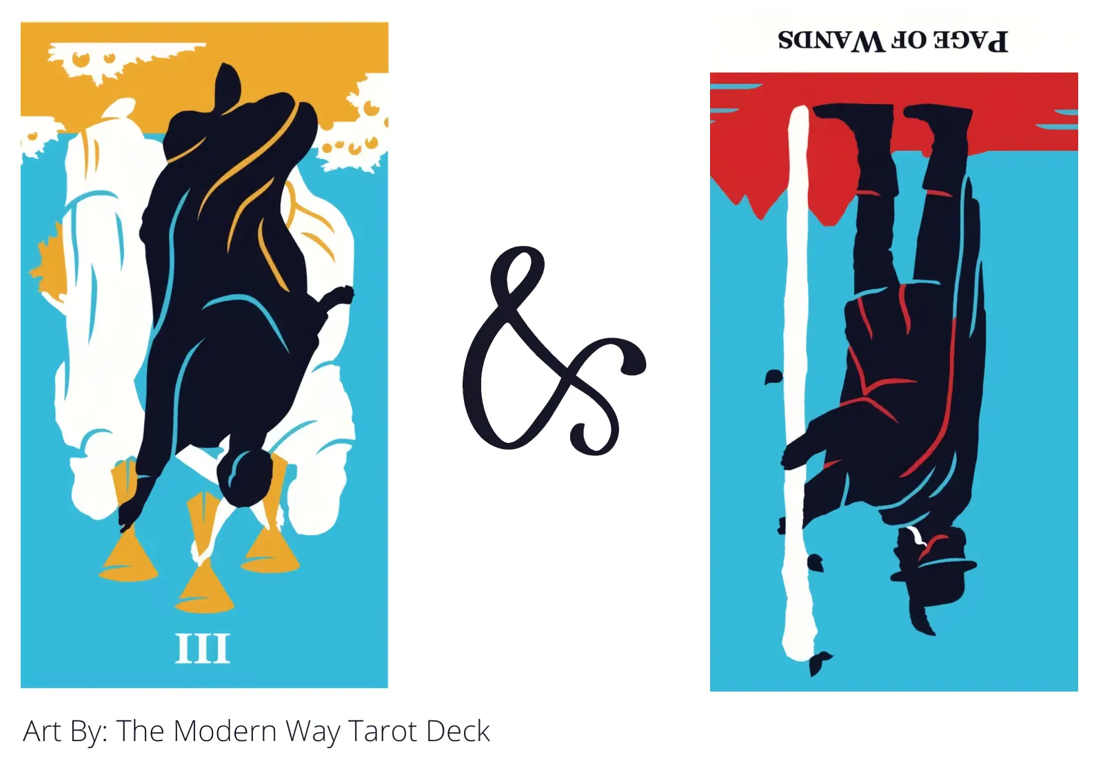 three of cups reversed and page of wands reversed tarot cards together