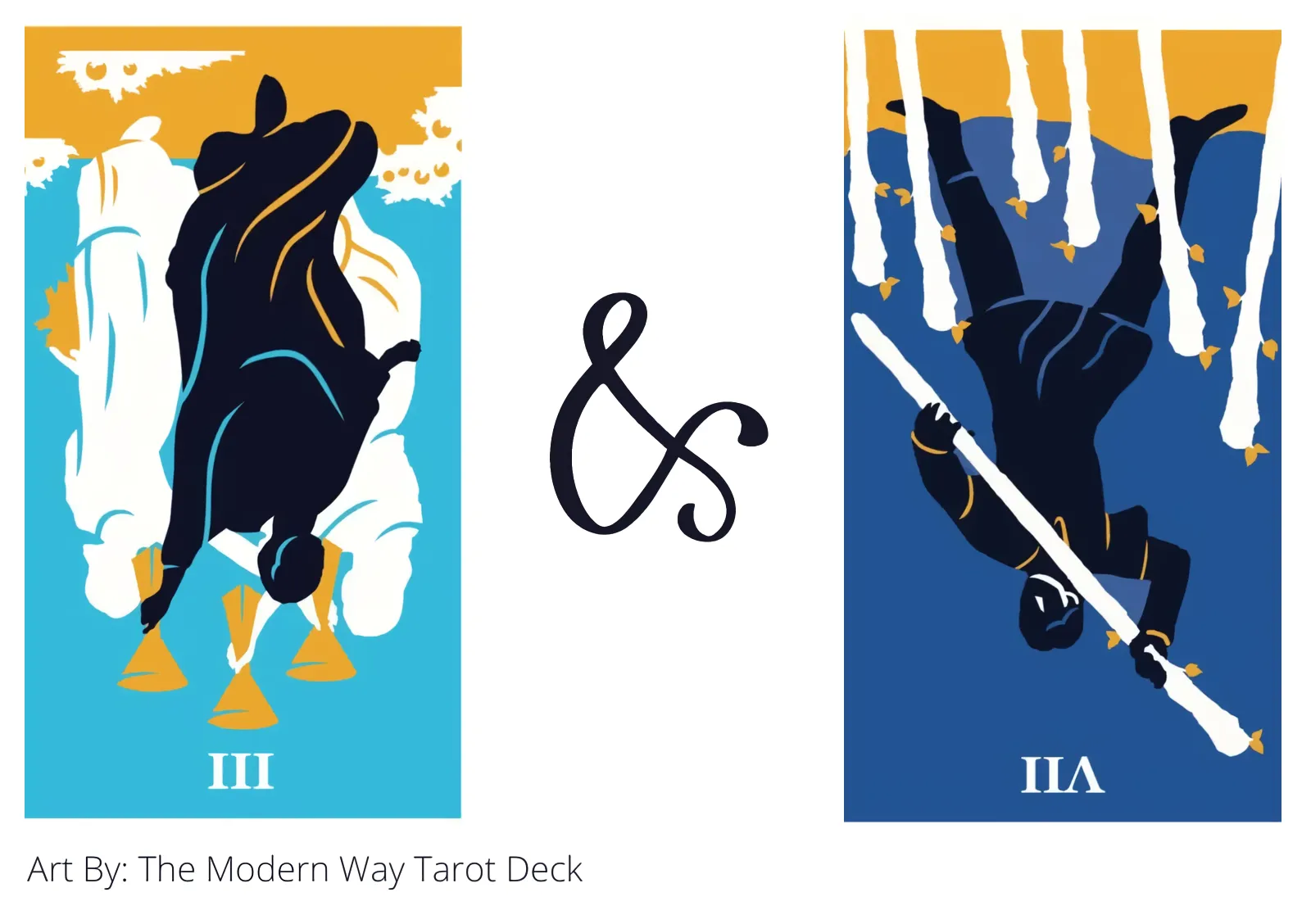 three of cups reversed and seven of wands reversed tarot cards together