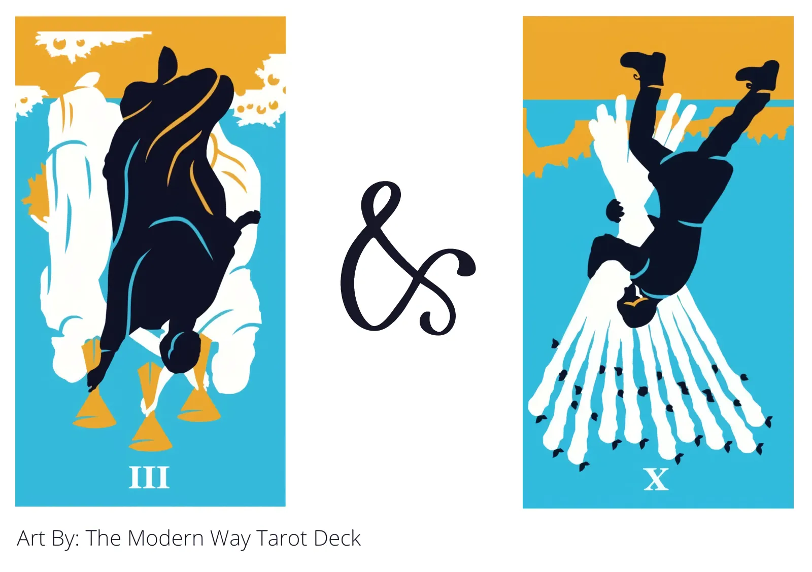 three of cups reversed and ten of wands reversed tarot cards together