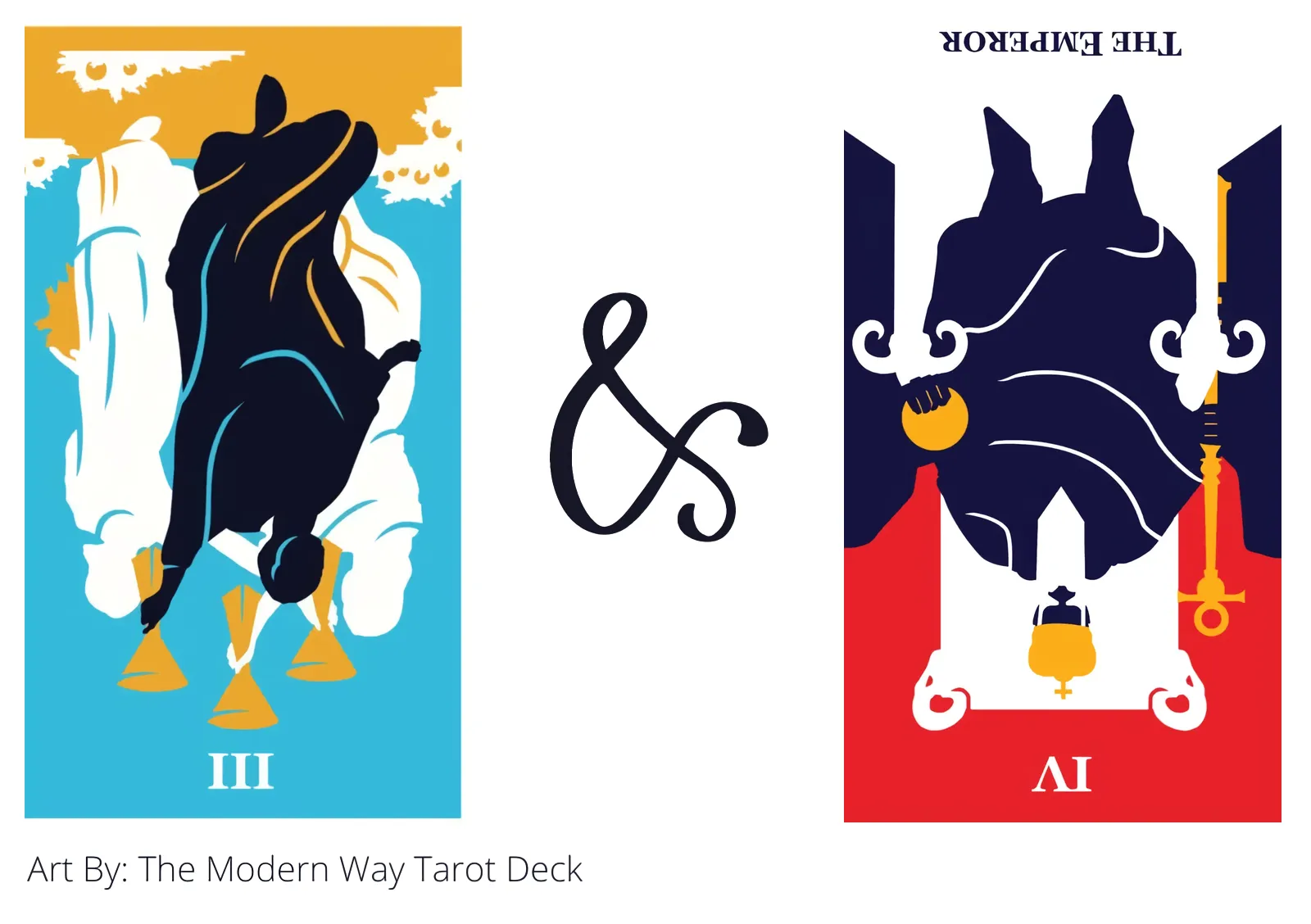 three of cups reversed and the emperor reversed tarot cards together