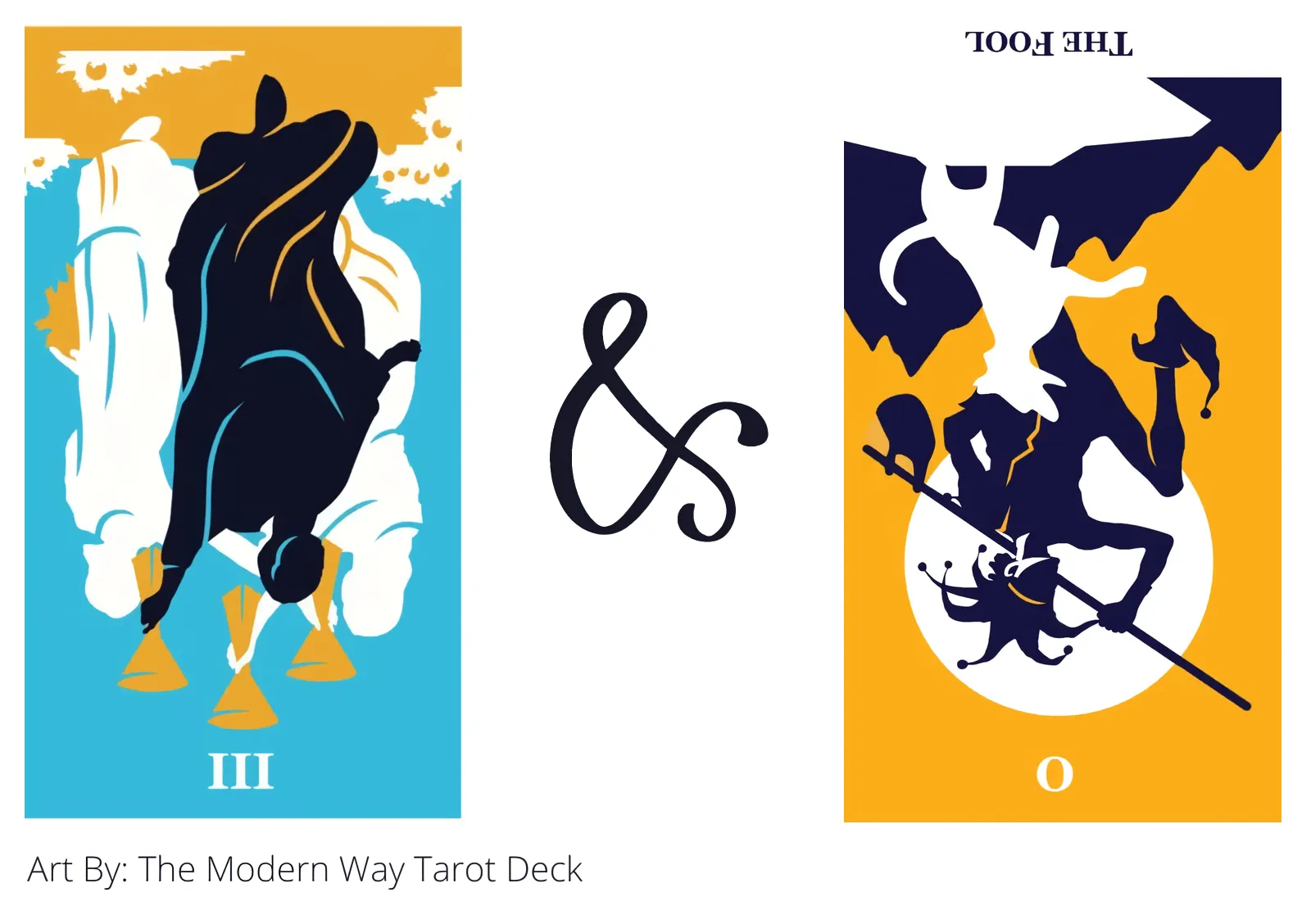 three of cups reversed and the fool reversed tarot cards together