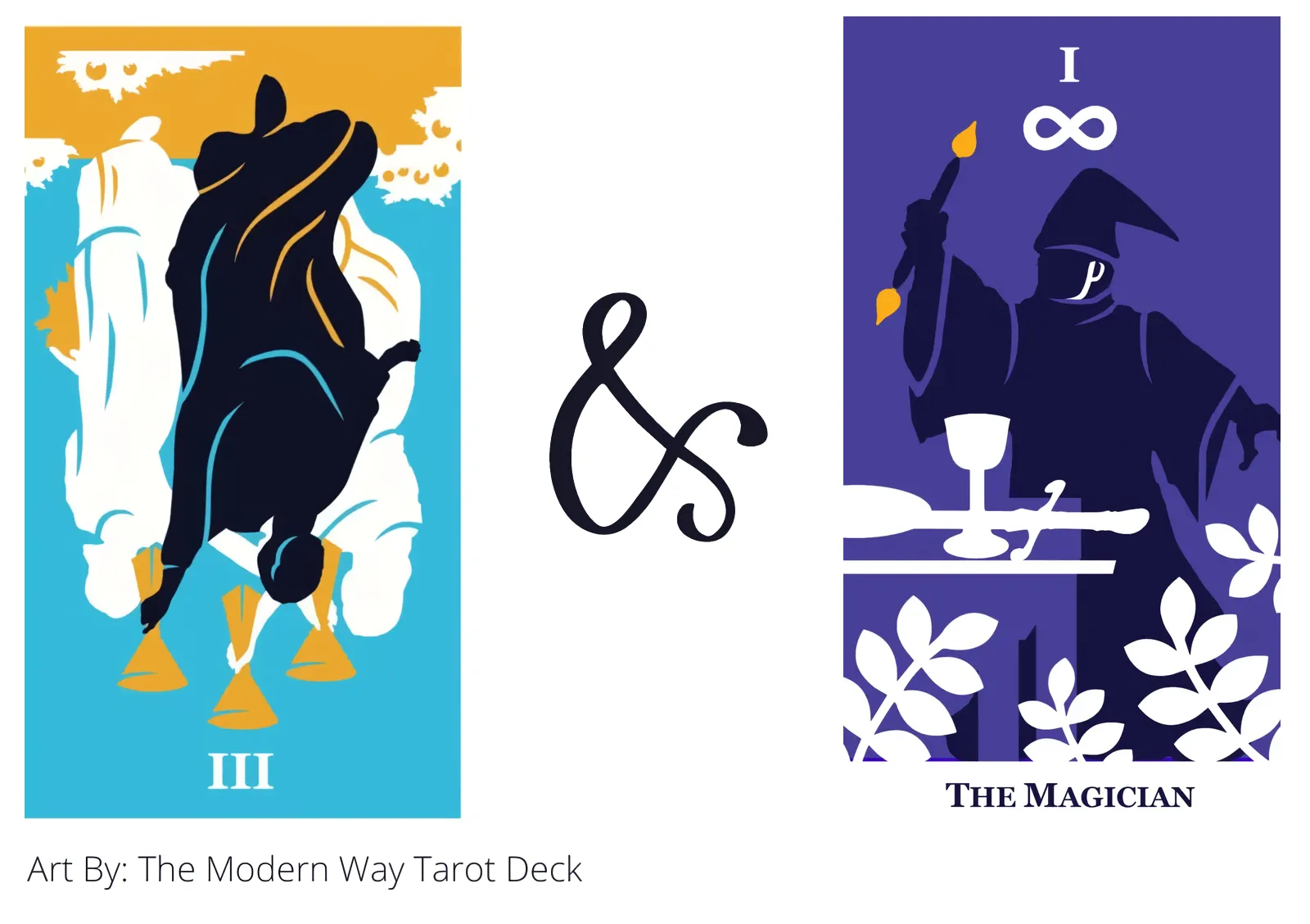 three of cups reversed and the magician tarot cards together