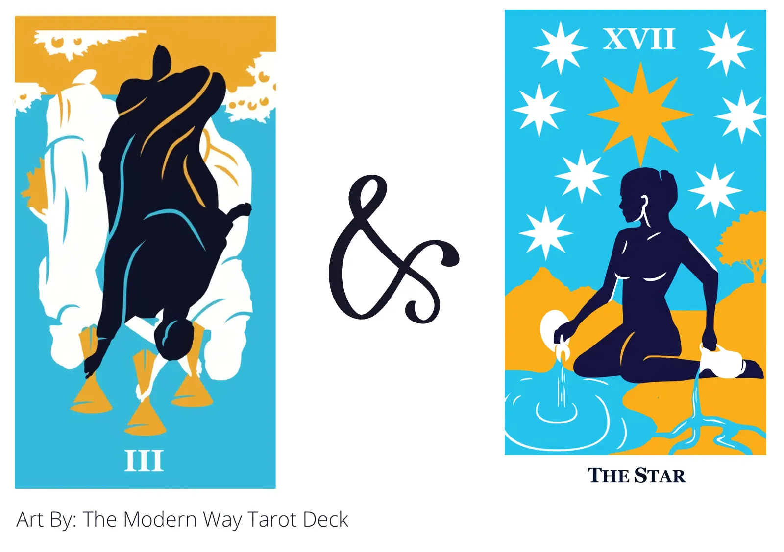 three of cups reversed and the star tarot cards together