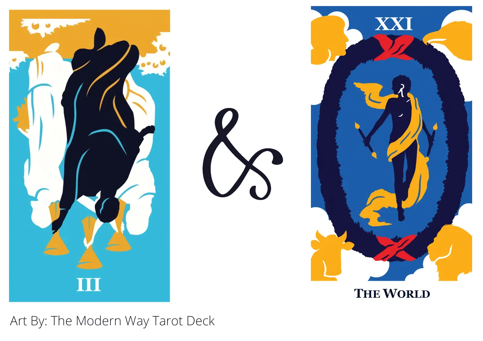 three of cups reversed and the world tarot cards together