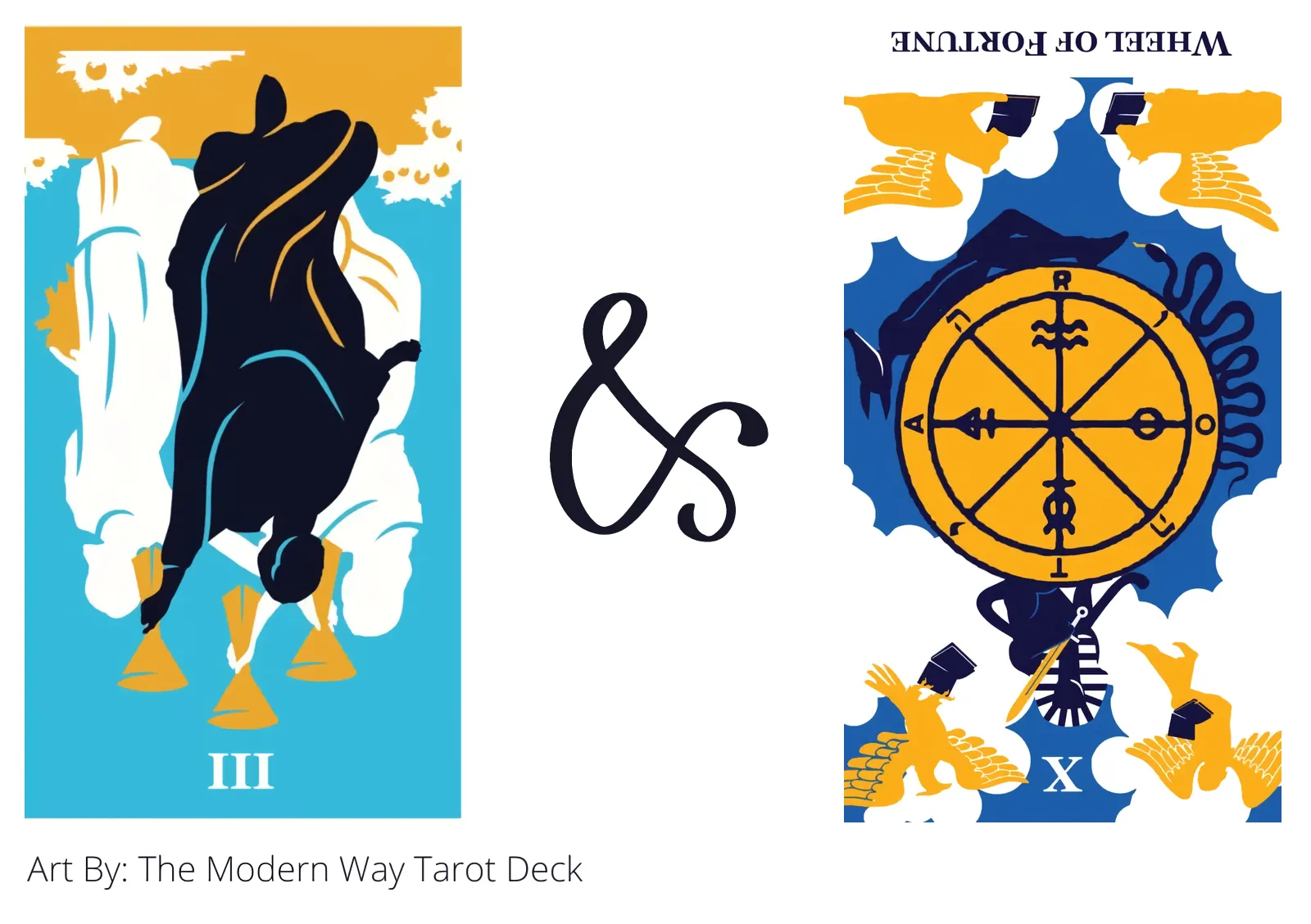three of cups reversed and wheel of fortune reversed tarot cards together