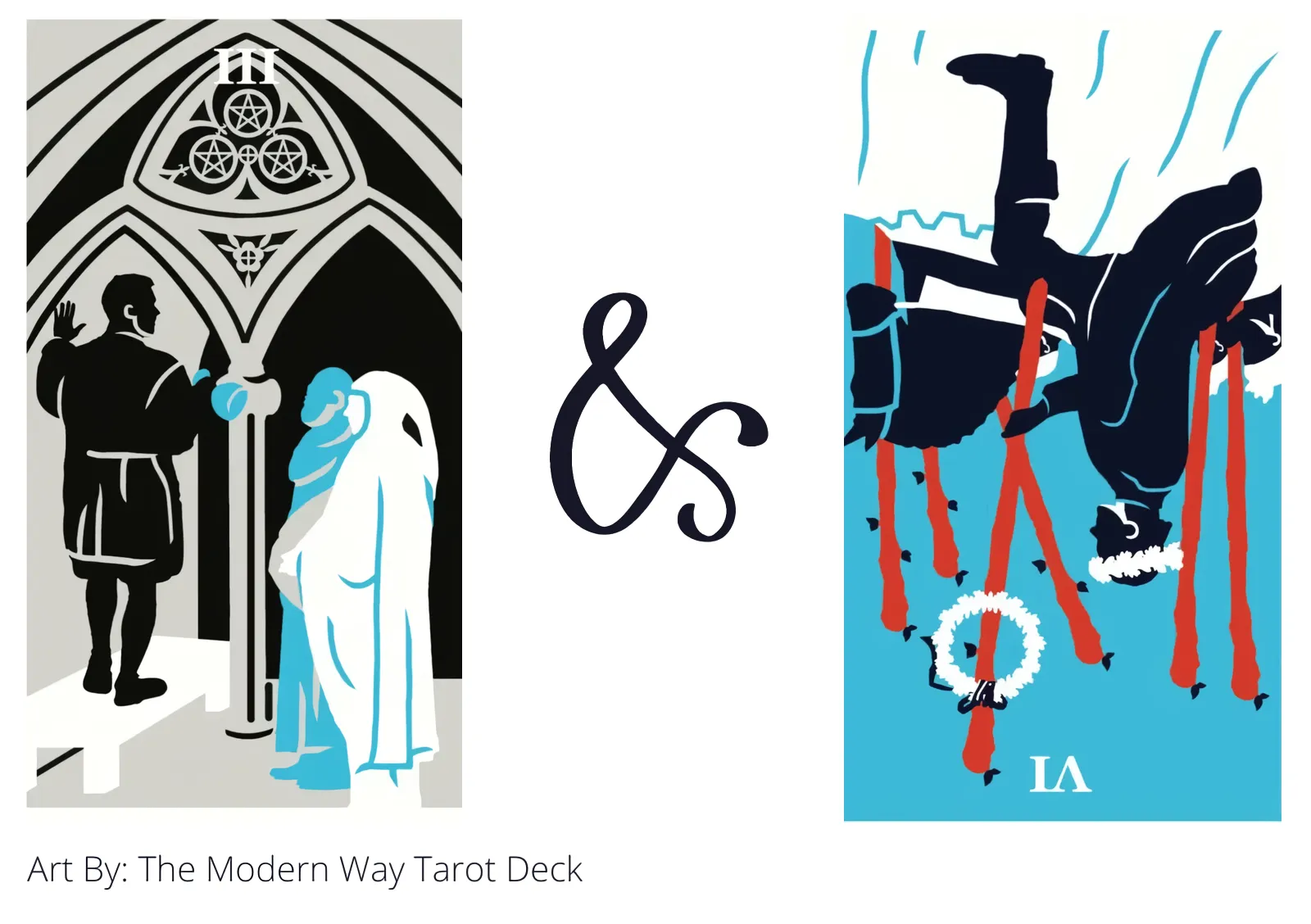 three of pentacles and six of wands reversed tarot cards together