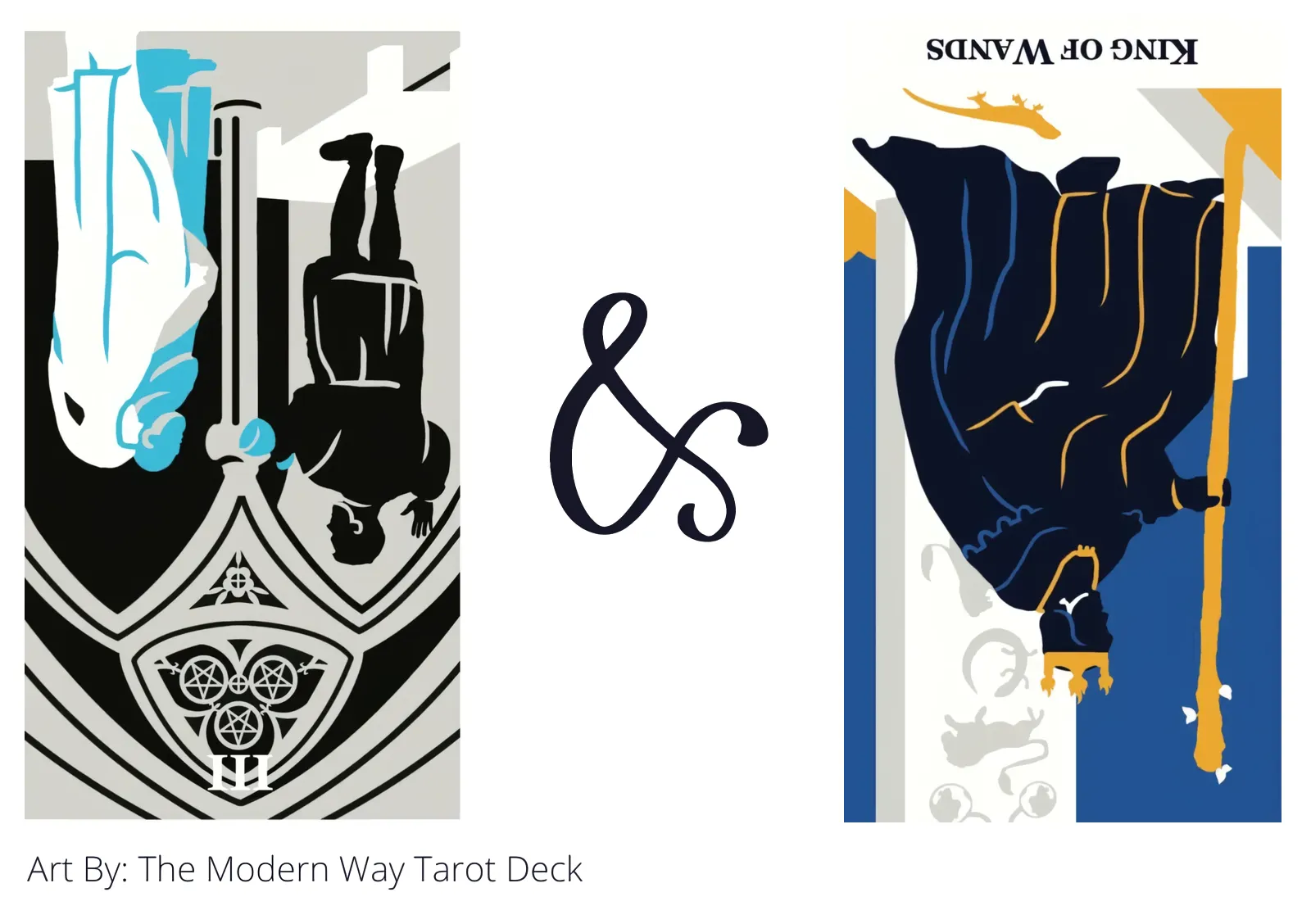 three of pentacles reversed and king of wands reversed tarot cards together