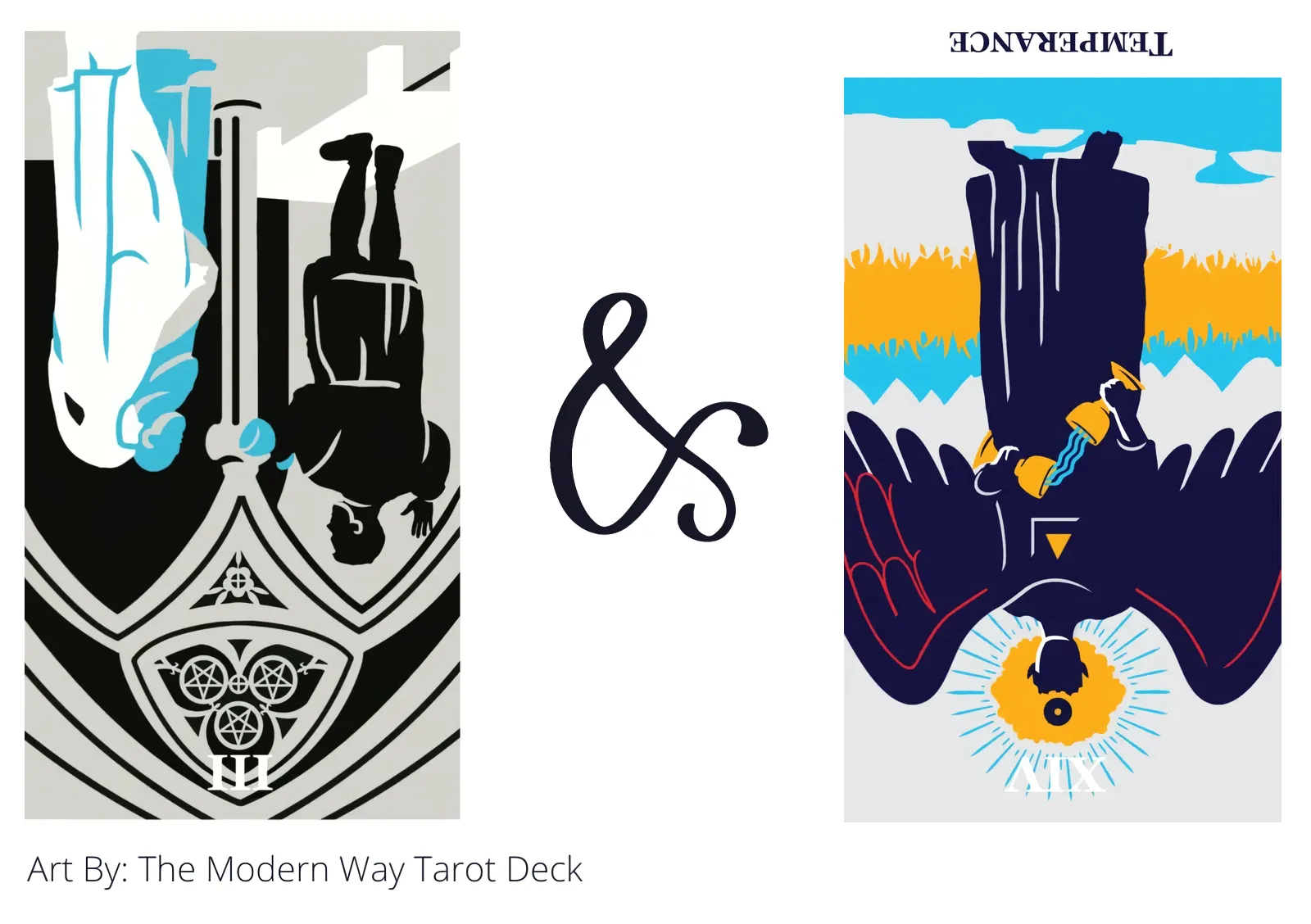 three of pentacles reversed and temperance reversed tarot cards together