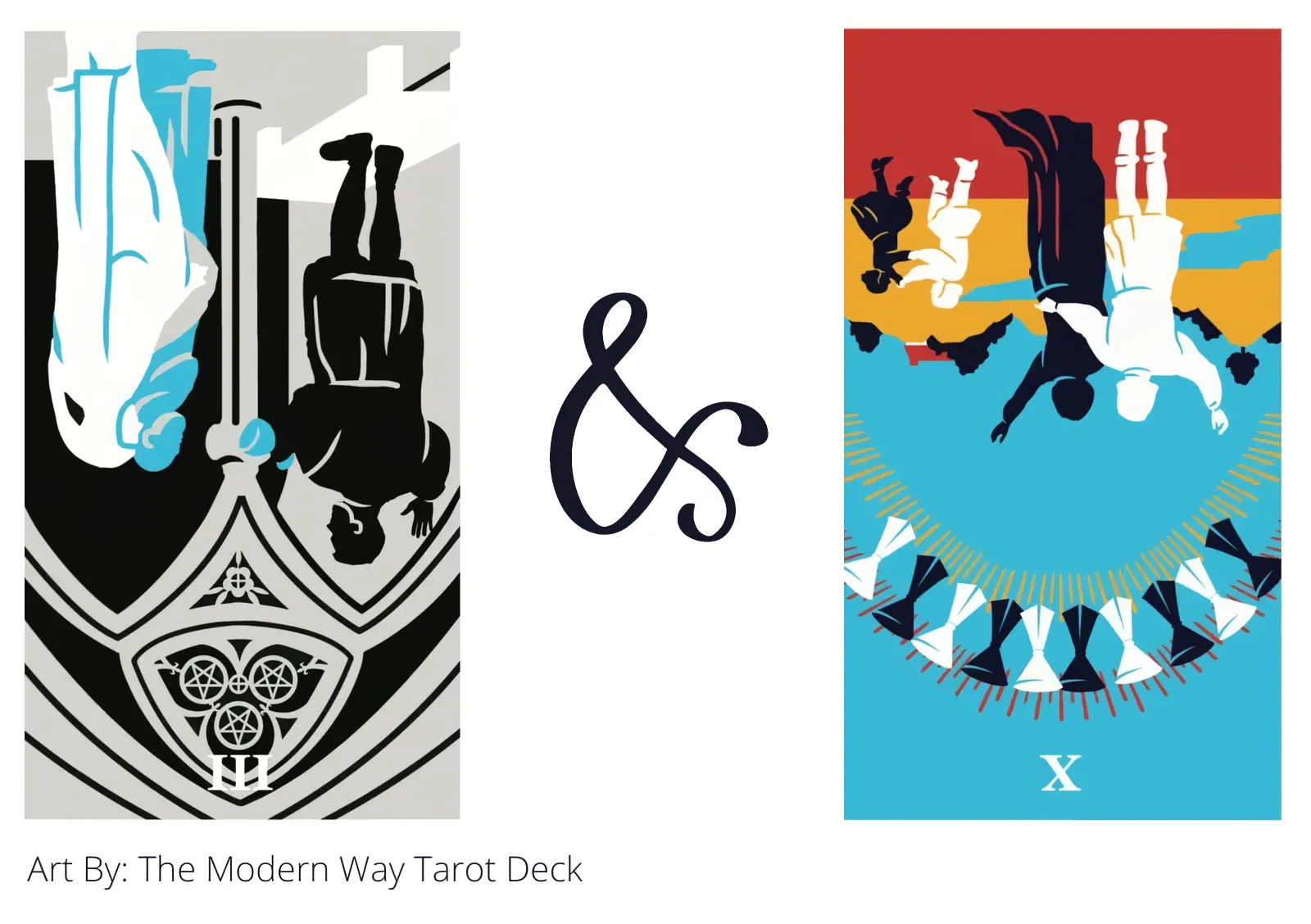 three of pentacles reversed and ten of cups reversed tarot cards together