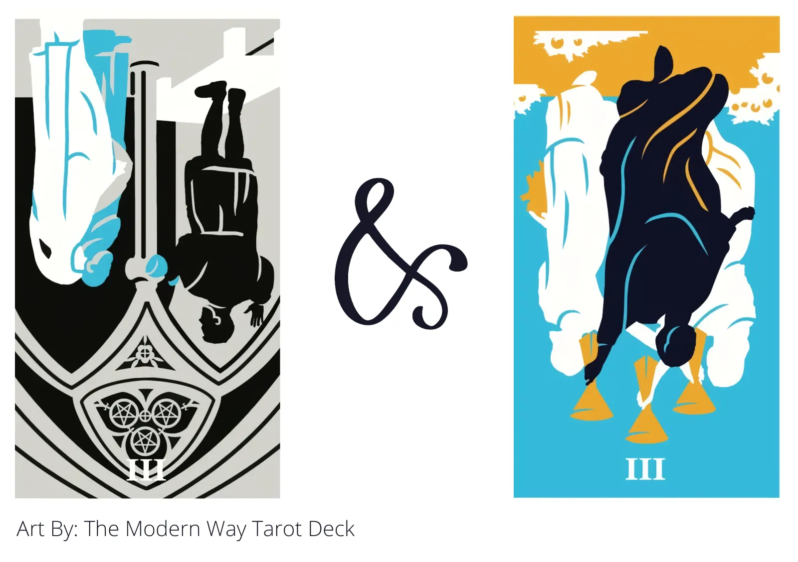 three of pentacles reversed and three of cups reversed tarot cards together