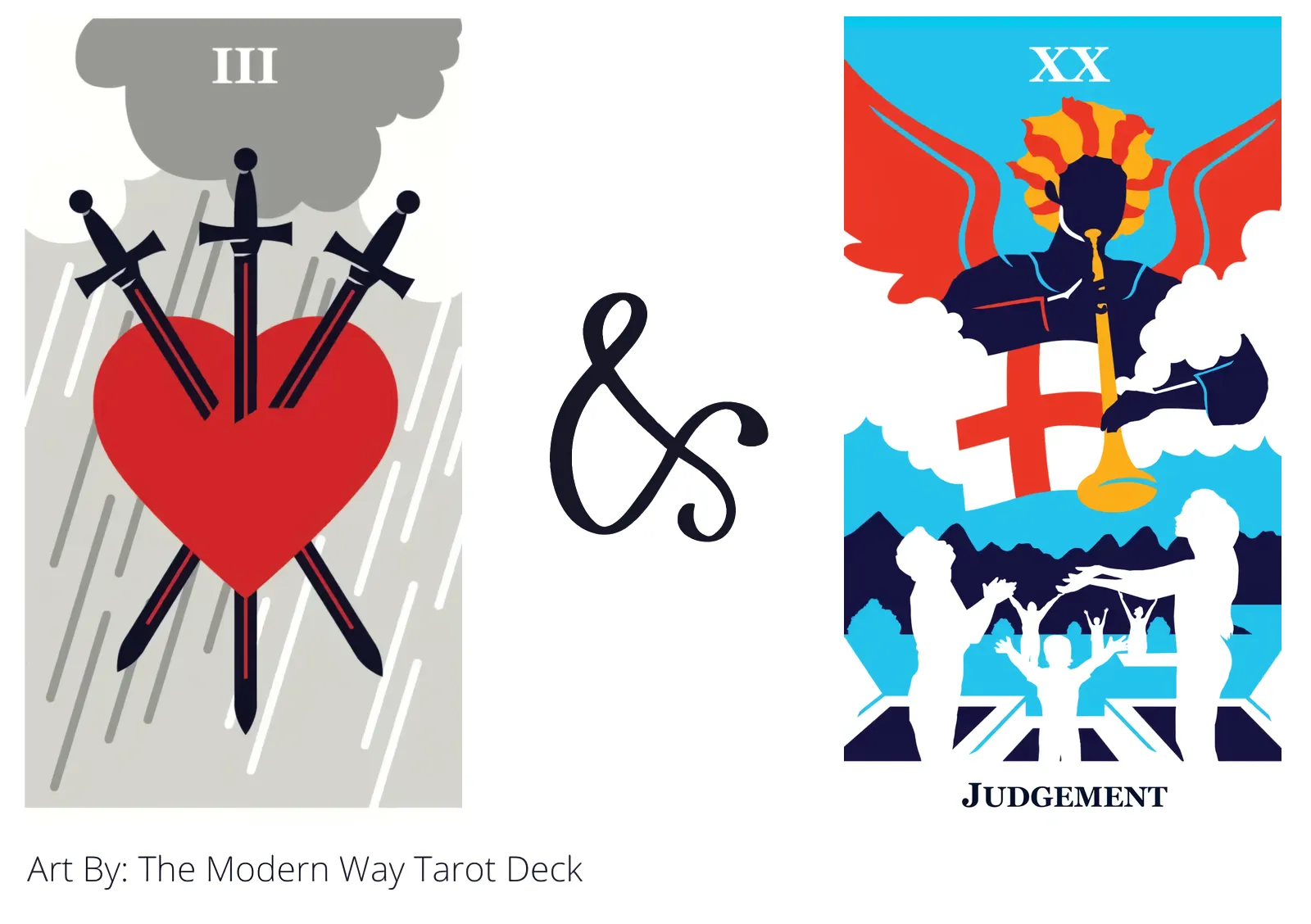 three of swords and judgement tarot cards together