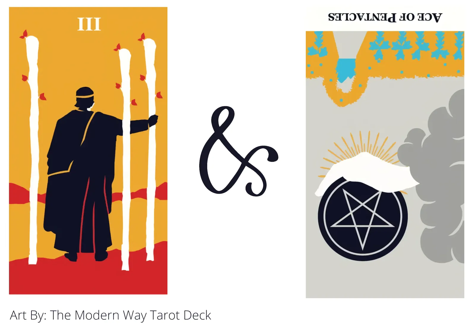 three of wands and ace of pentacles reversed tarot cards together