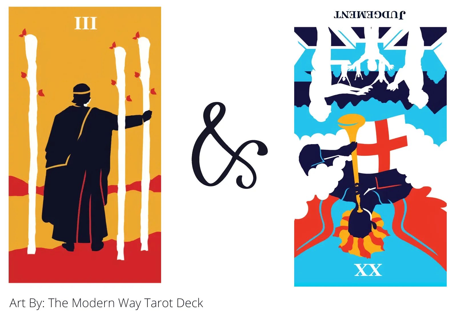 three of wands and judgement reversed tarot cards together