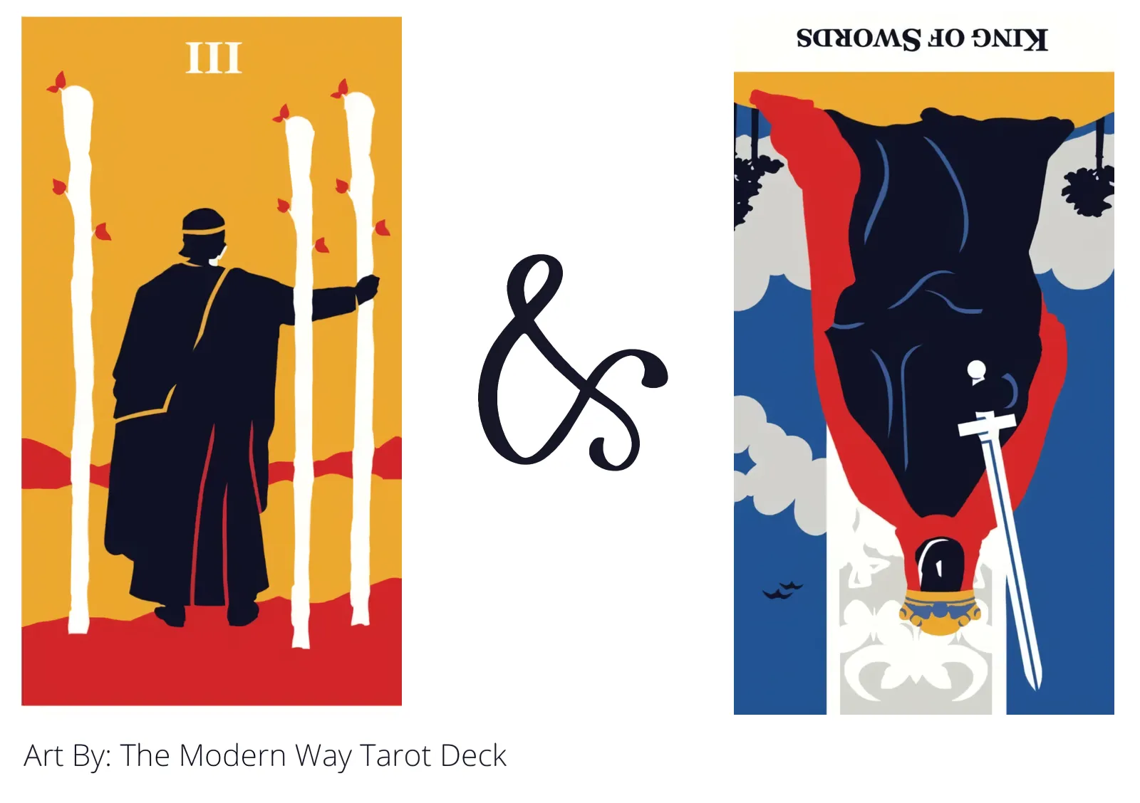 three of wands and king of swords reversed tarot cards together