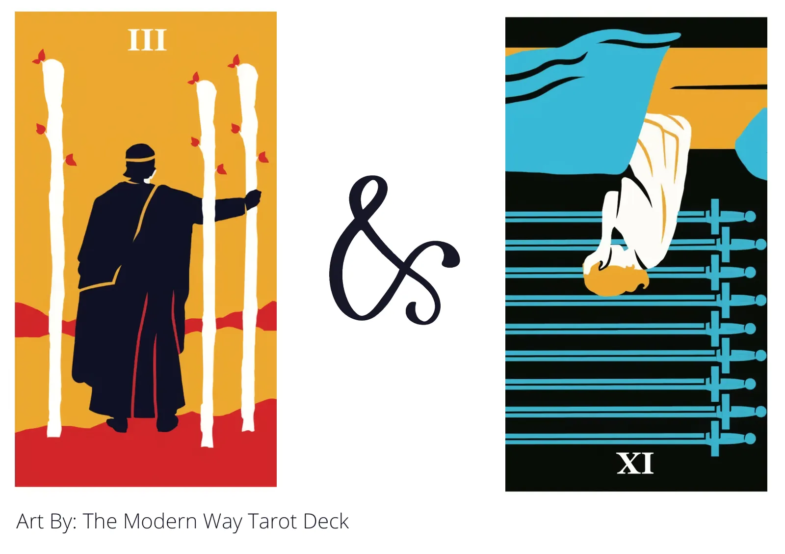 three of wands and nine of swords reversed tarot cards together