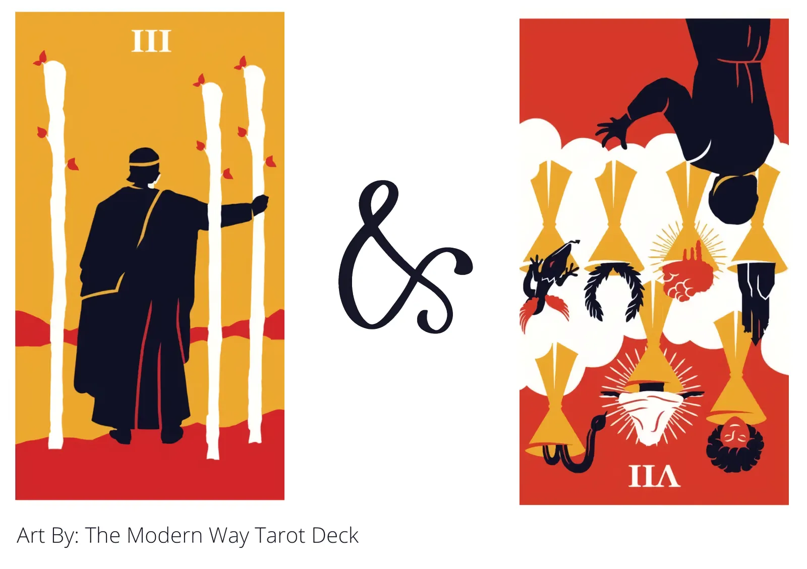 three of wands and seven of cups reversed tarot cards together