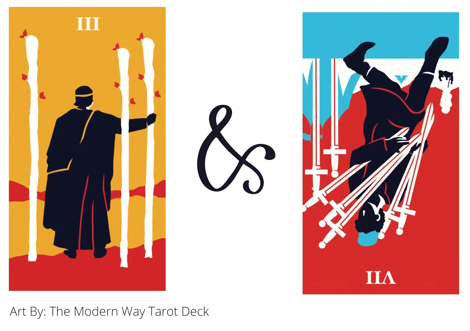 three of wands and seven of swords reversed tarot cards together