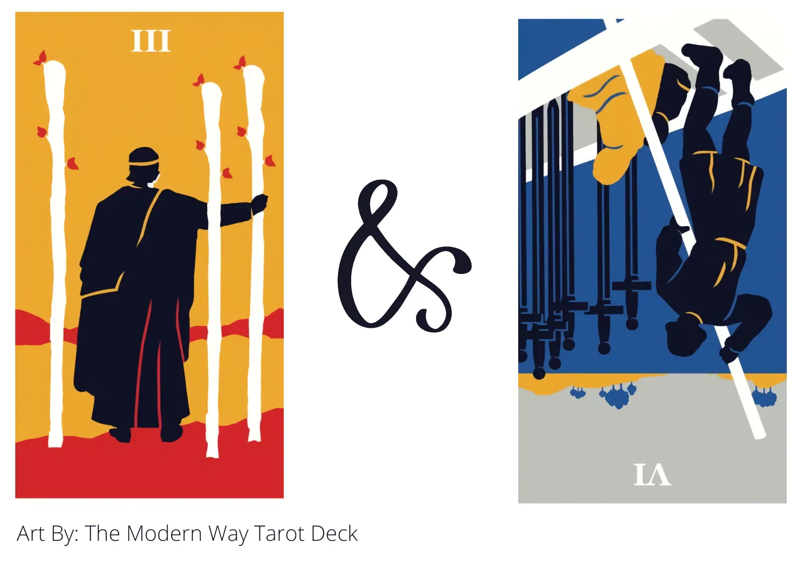 three of wands and six of swords reversed tarot cards together