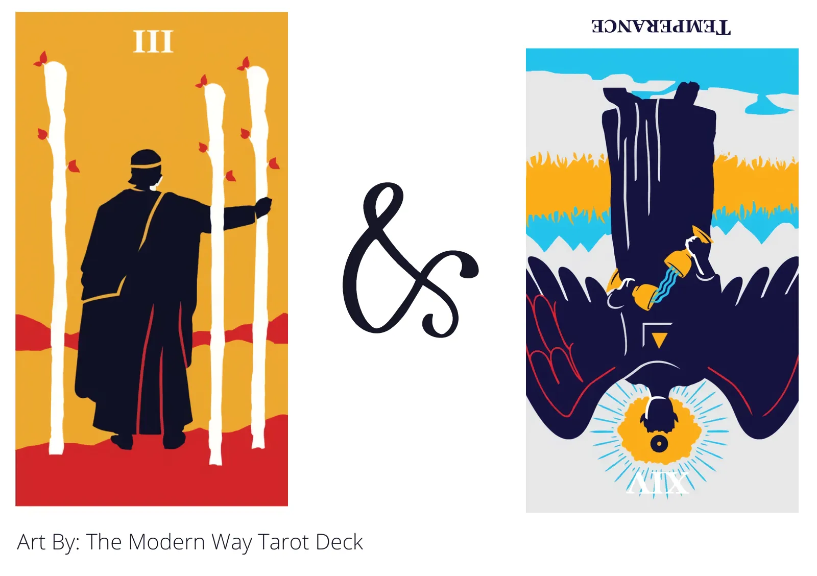 three of wands and temperance reversed tarot cards together
