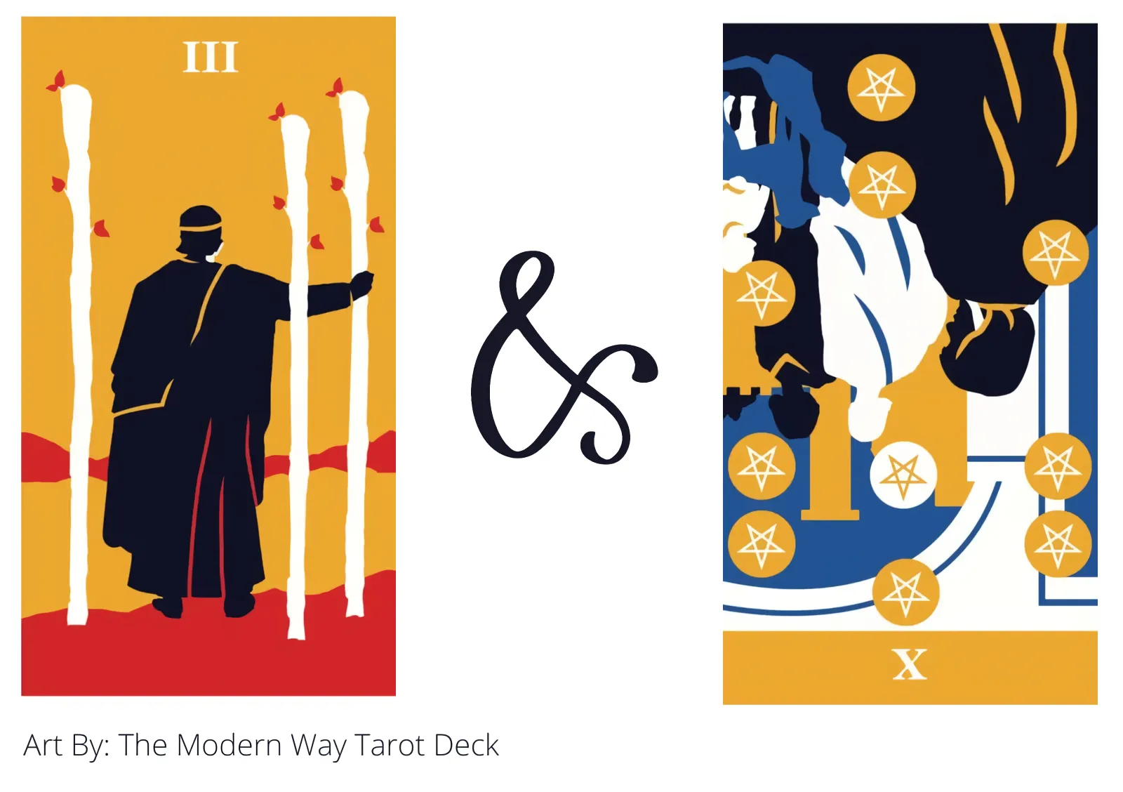 three of wands and ten of pentacles reversed tarot cards together