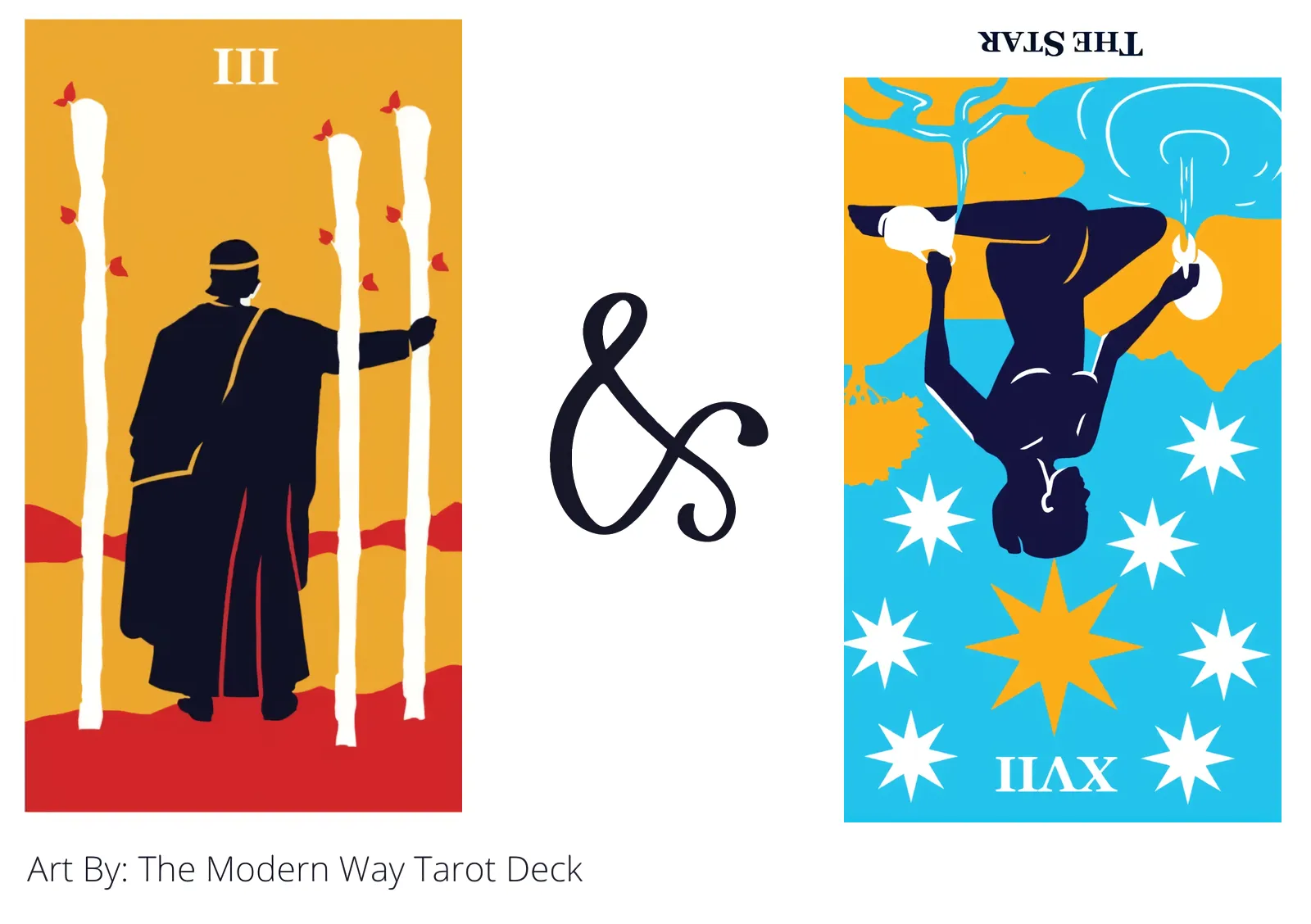 three of wands and the star reversed tarot cards together