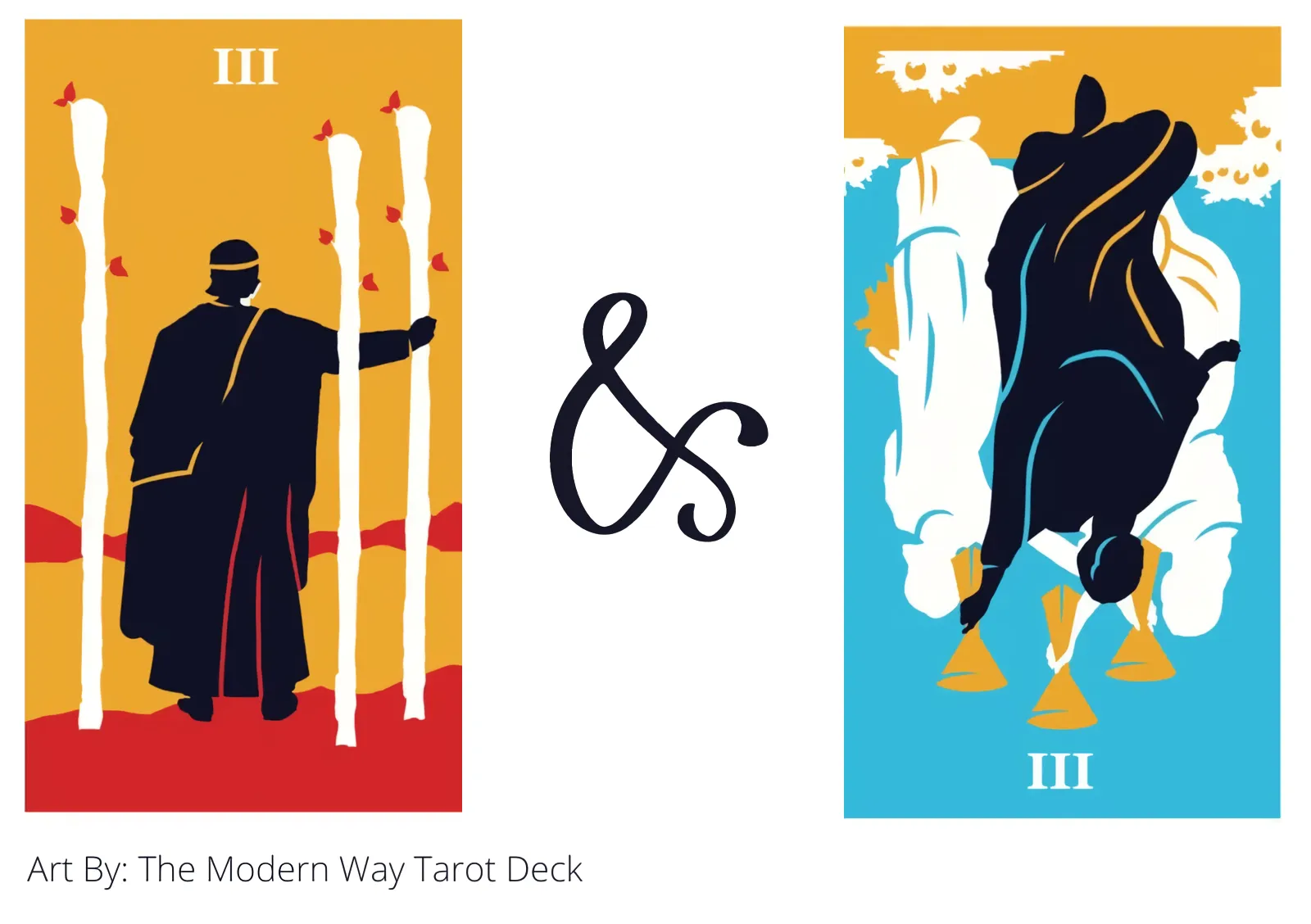three of wands and three of cups reversed tarot cards together