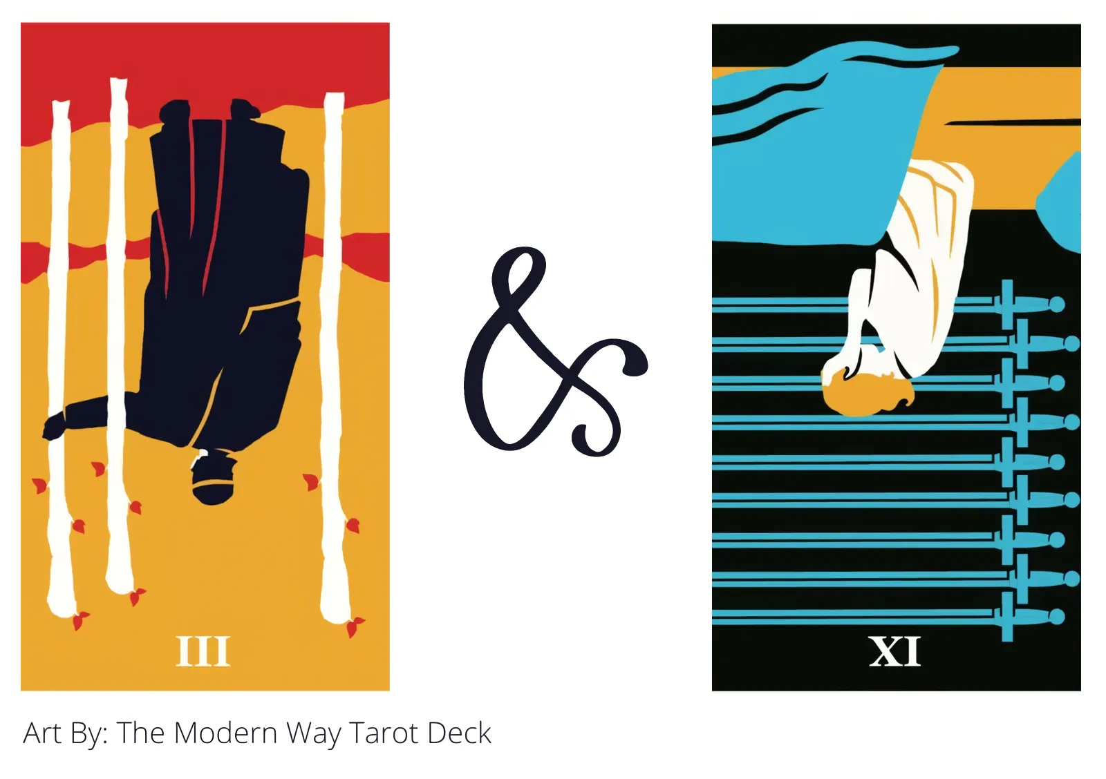 three of wands reversed and nine of swords reversed tarot cards together