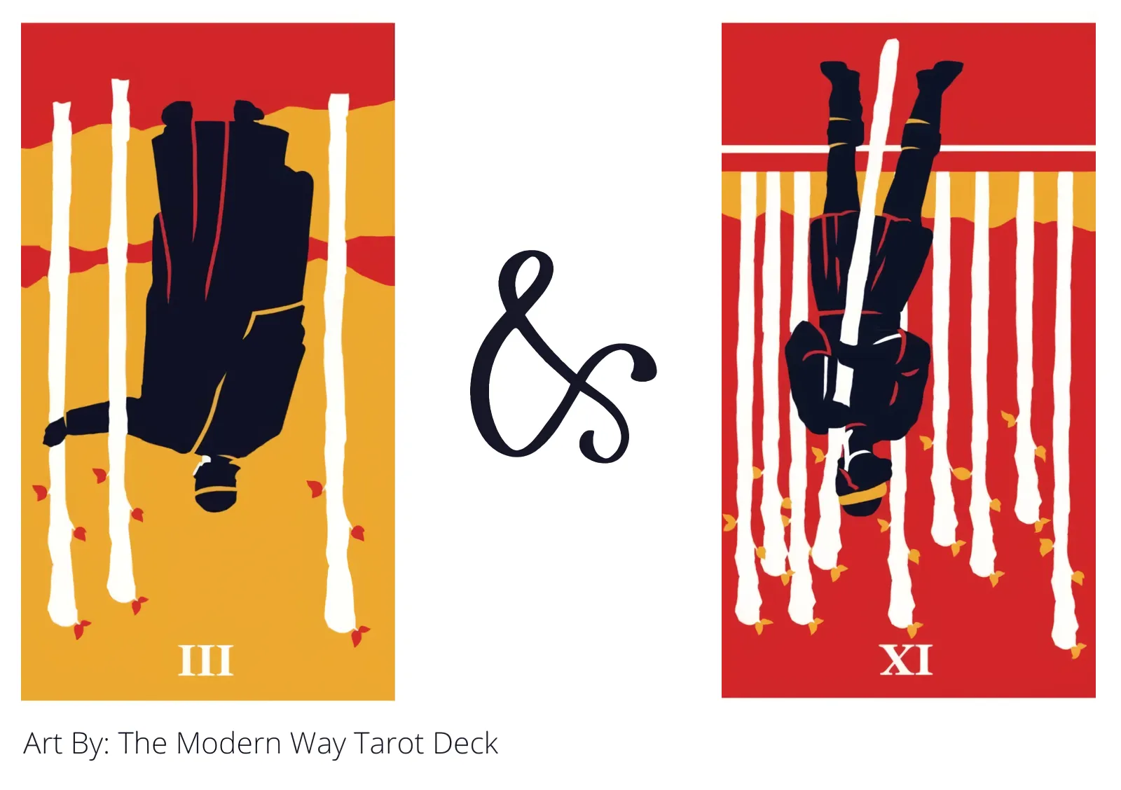 three of wands reversed and nine of wands reversed tarot cards together