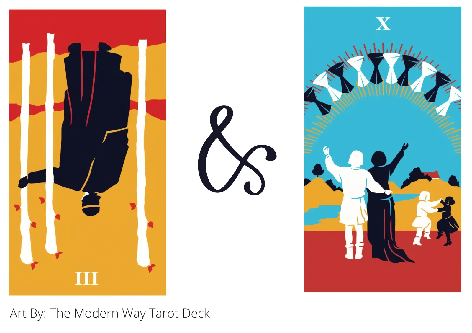 three of wands reversed and ten of cups tarot cards together