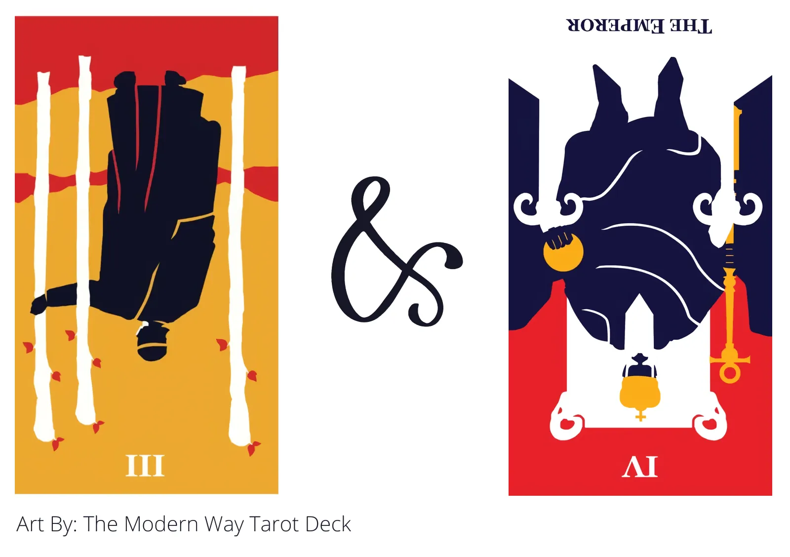 three of wands reversed and the emperor reversed tarot cards together