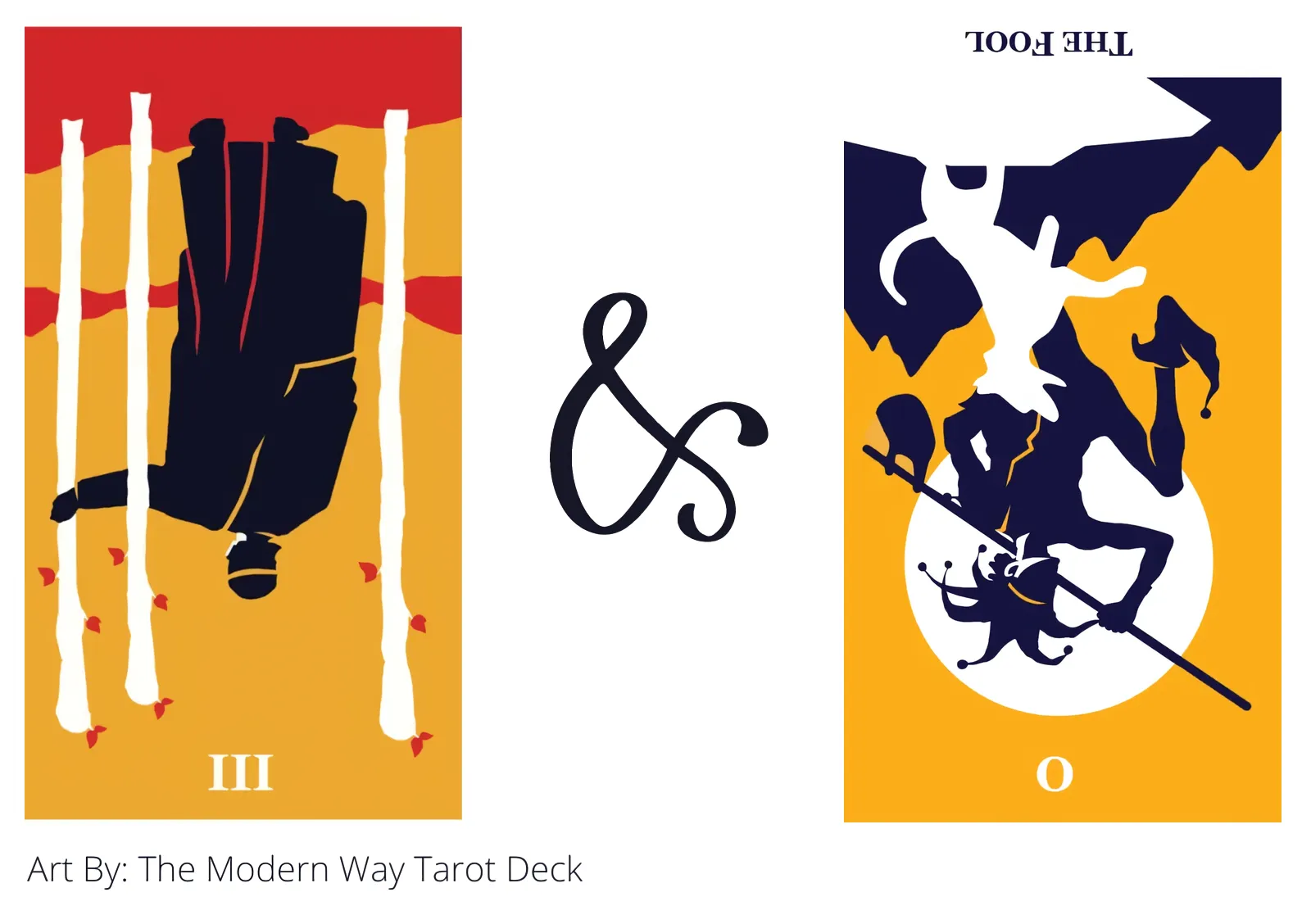 three of wands reversed and the fool reversed tarot cards together