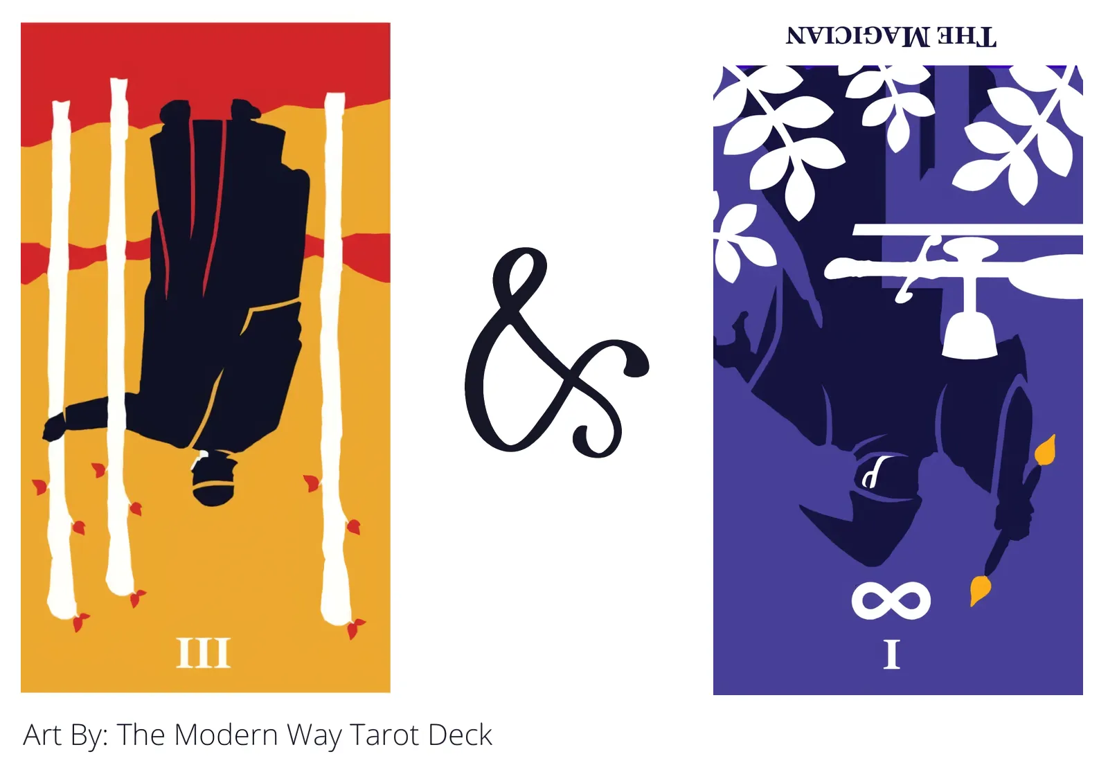 three of wands reversed and the magician reversed tarot cards together