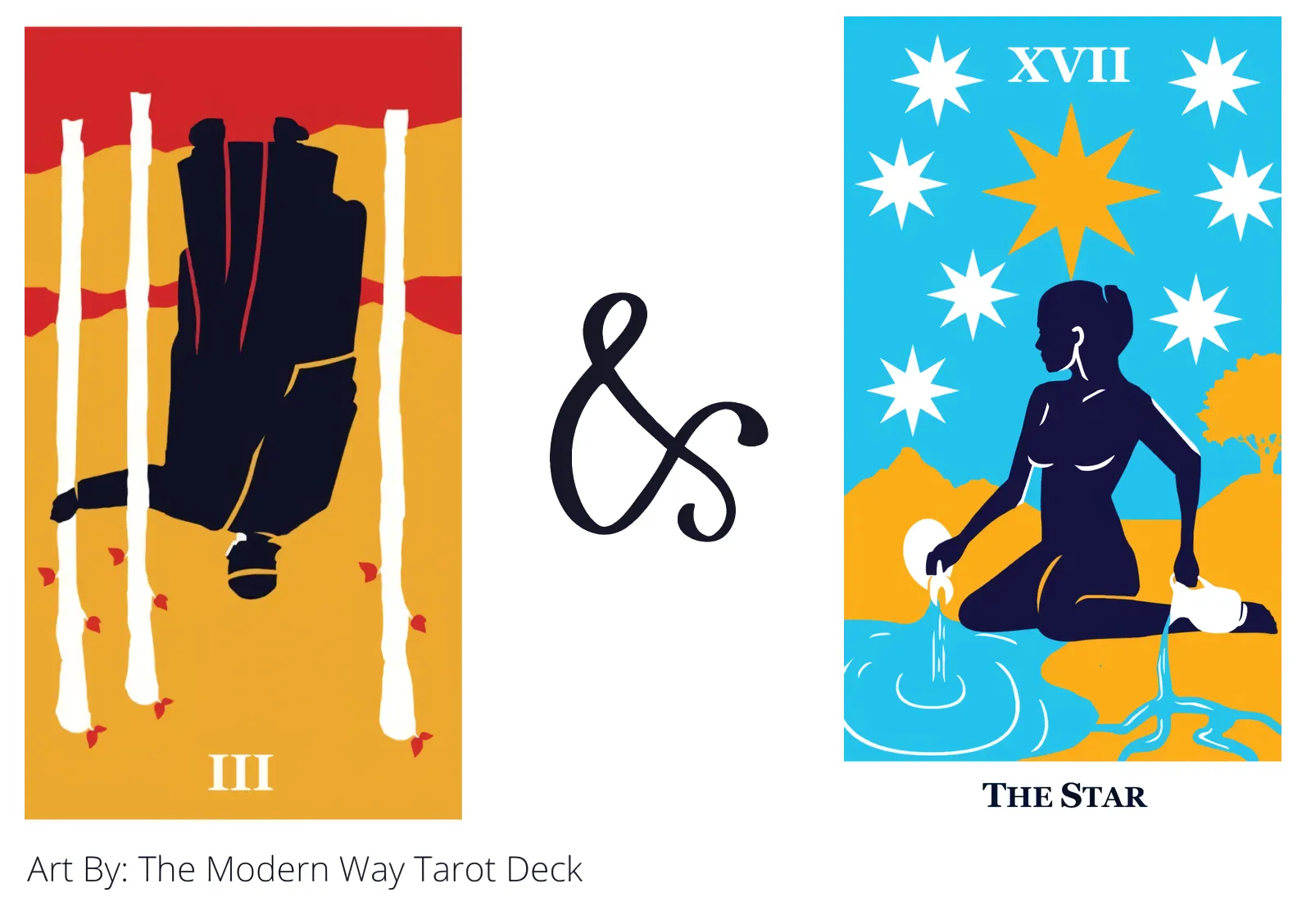 three of wands reversed and the star tarot cards together