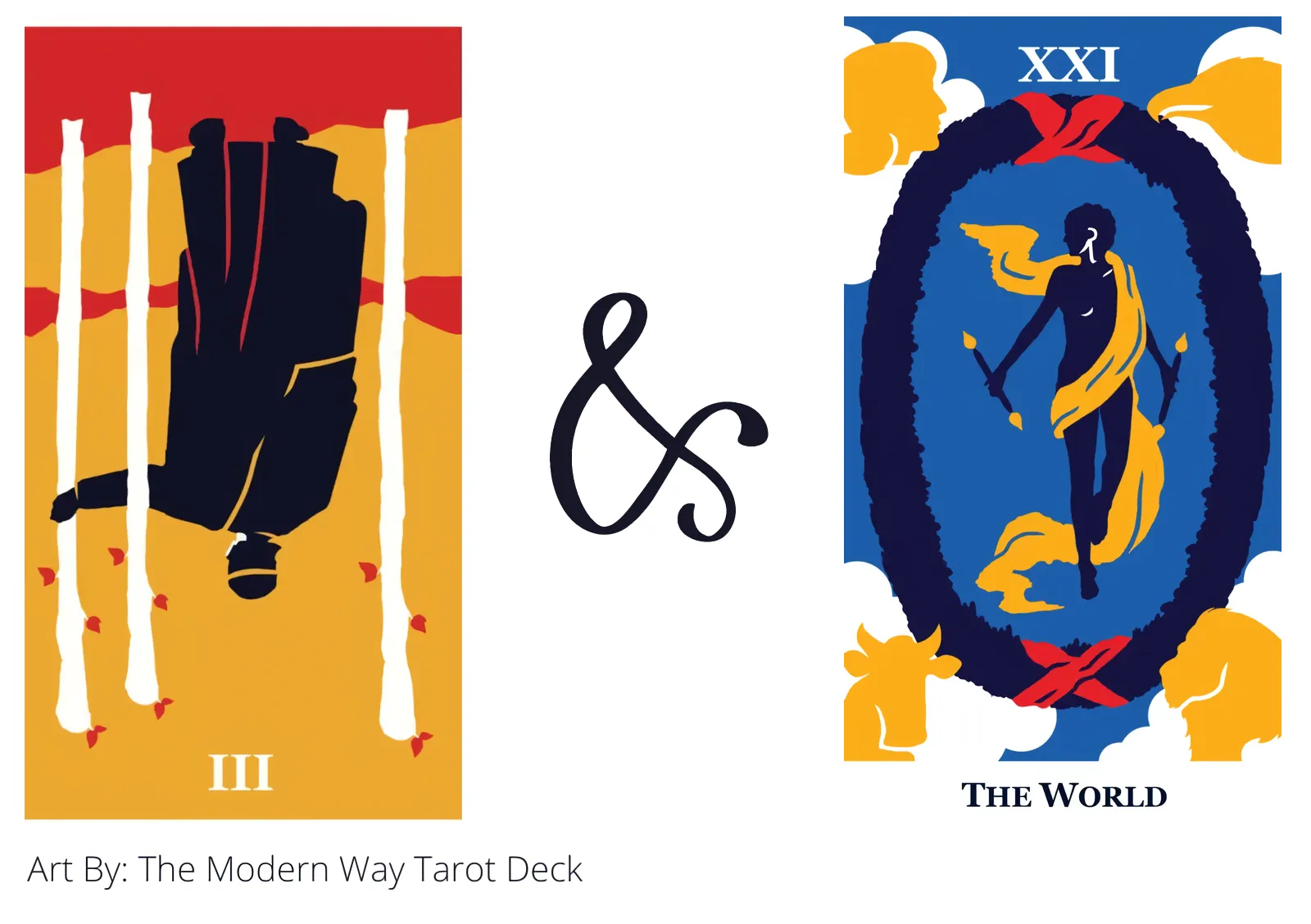 three of wands reversed and the world tarot cards together